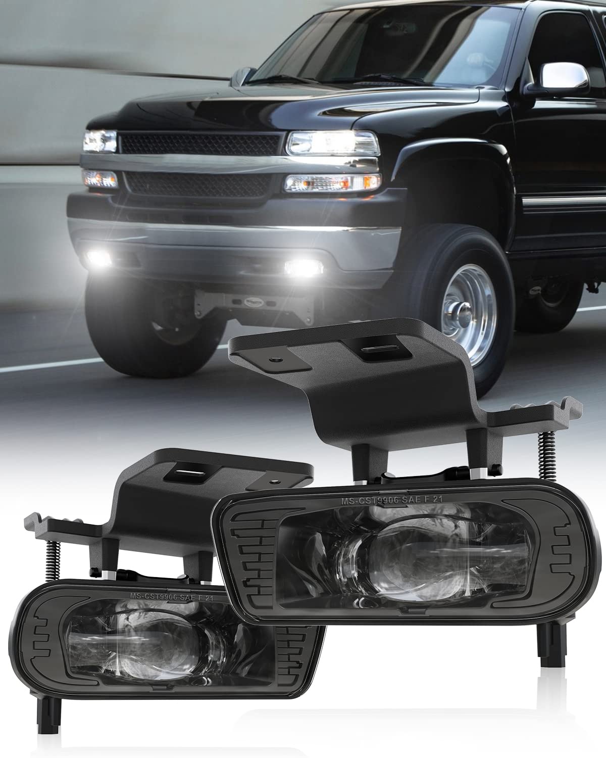 4X4Flstc Led Fog Lights Replacement Fog Lamps Driving Lights Compatible With Chevy Silverado 1999-2002, Suburban 2000-2006, Taho