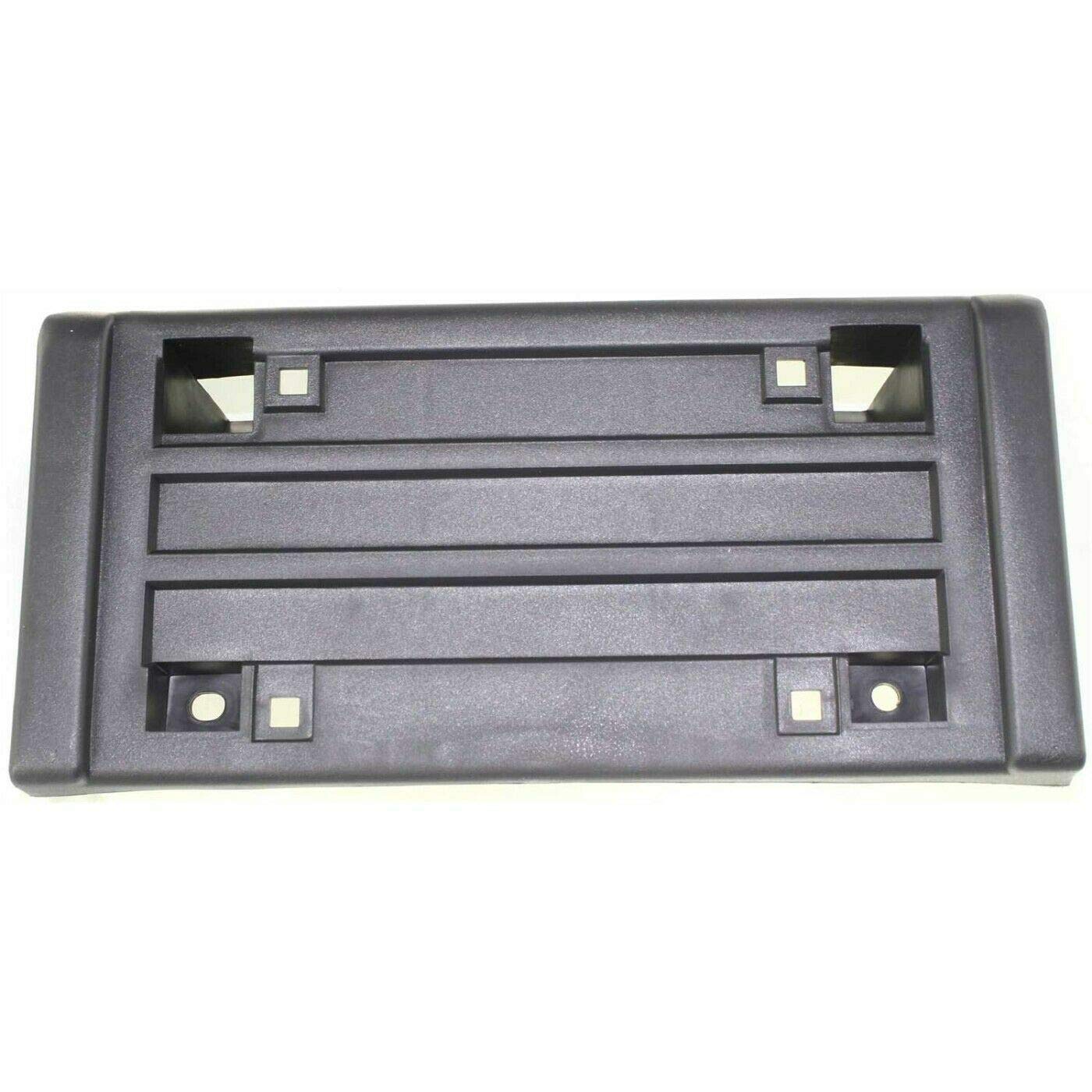 Front Bumper Cover License Plate Frame Tag Mounting Bracket Holder Replacement For 1988-2000 Chevrolet Chevy Gmc Suburban Yukon Pickup 1995-2000 Tahoe Black Textured Plastic Gm1068102 15990676