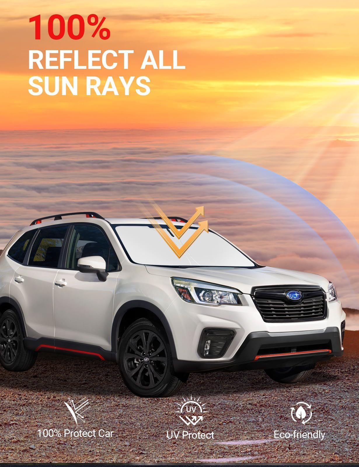 Proadsy 2025 Upgrade Windshield Sunshade Custom For Subaru Forester 2019-2024 2025 Block Sun & Uv Foldable Front Window Car Shad