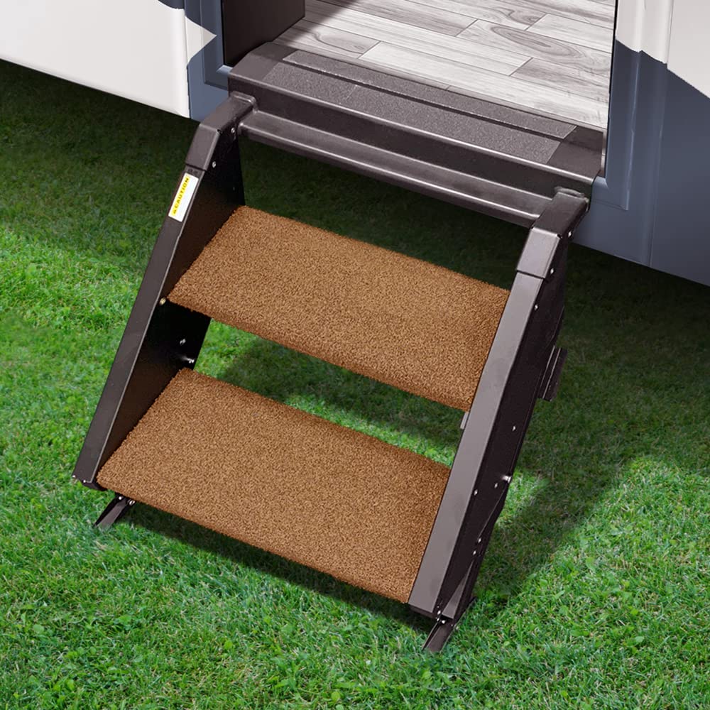 Prest-O-Fit 2-0231 Trailhead Universal Rv Step Rug - 17.5' Wide, Buckskin Brown, 2-Piece Set