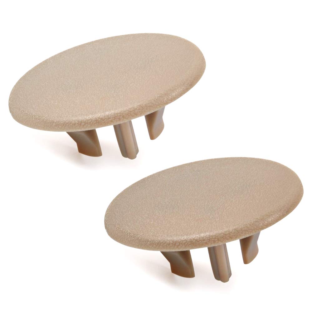 Otuayauto 2Pcs Armrest Cap Cover For Select Gm Vehicles - Left Or Right Rear Bucket Seat Handle Trim Bolt Oem: 15279689 (Beige)