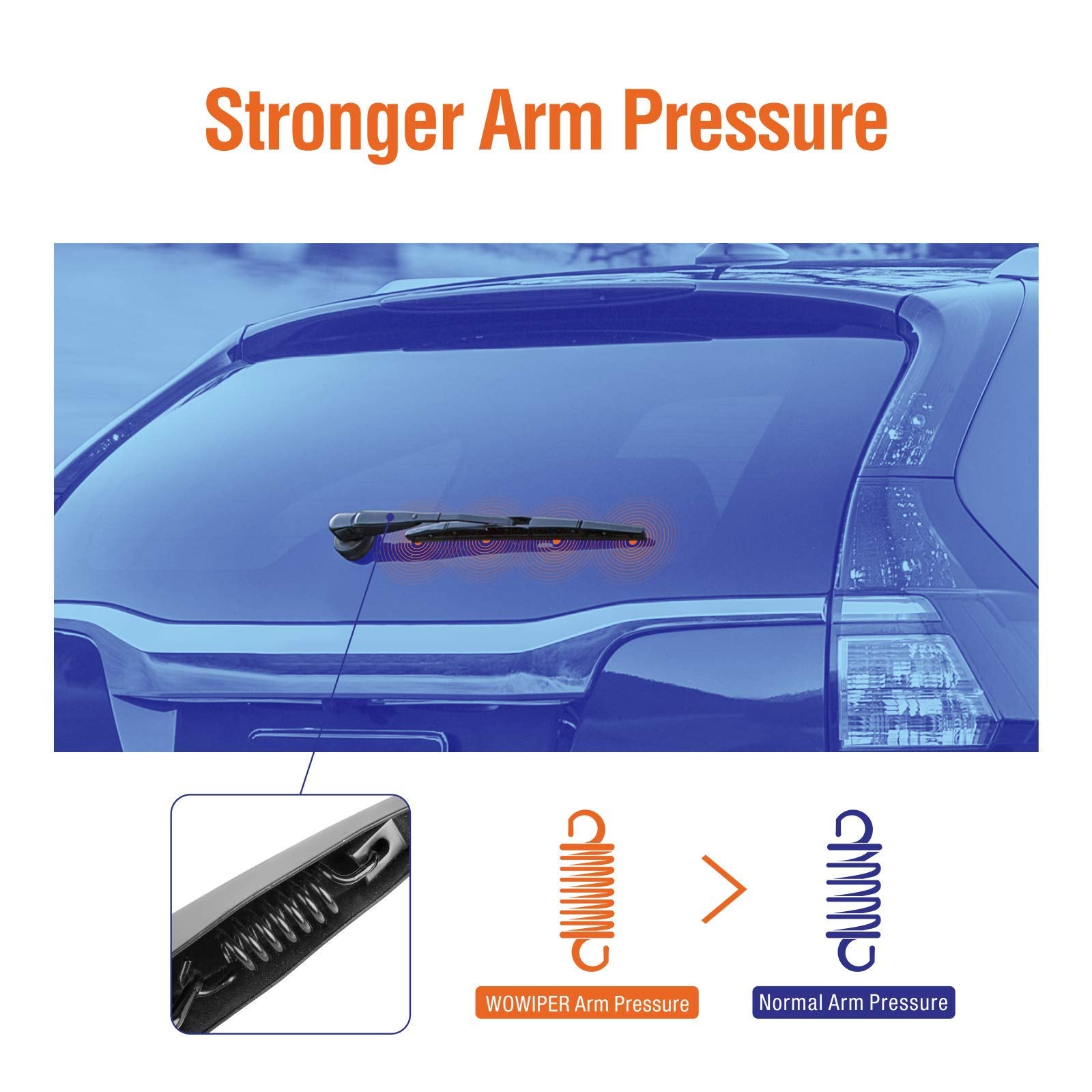 Wowiper Rear Wiper Arm With Blades Assembly For Honda Crv 2016 2015 2014 2013 2012, Genuine Oe Back Windshield Wiper 76720-T0A-0