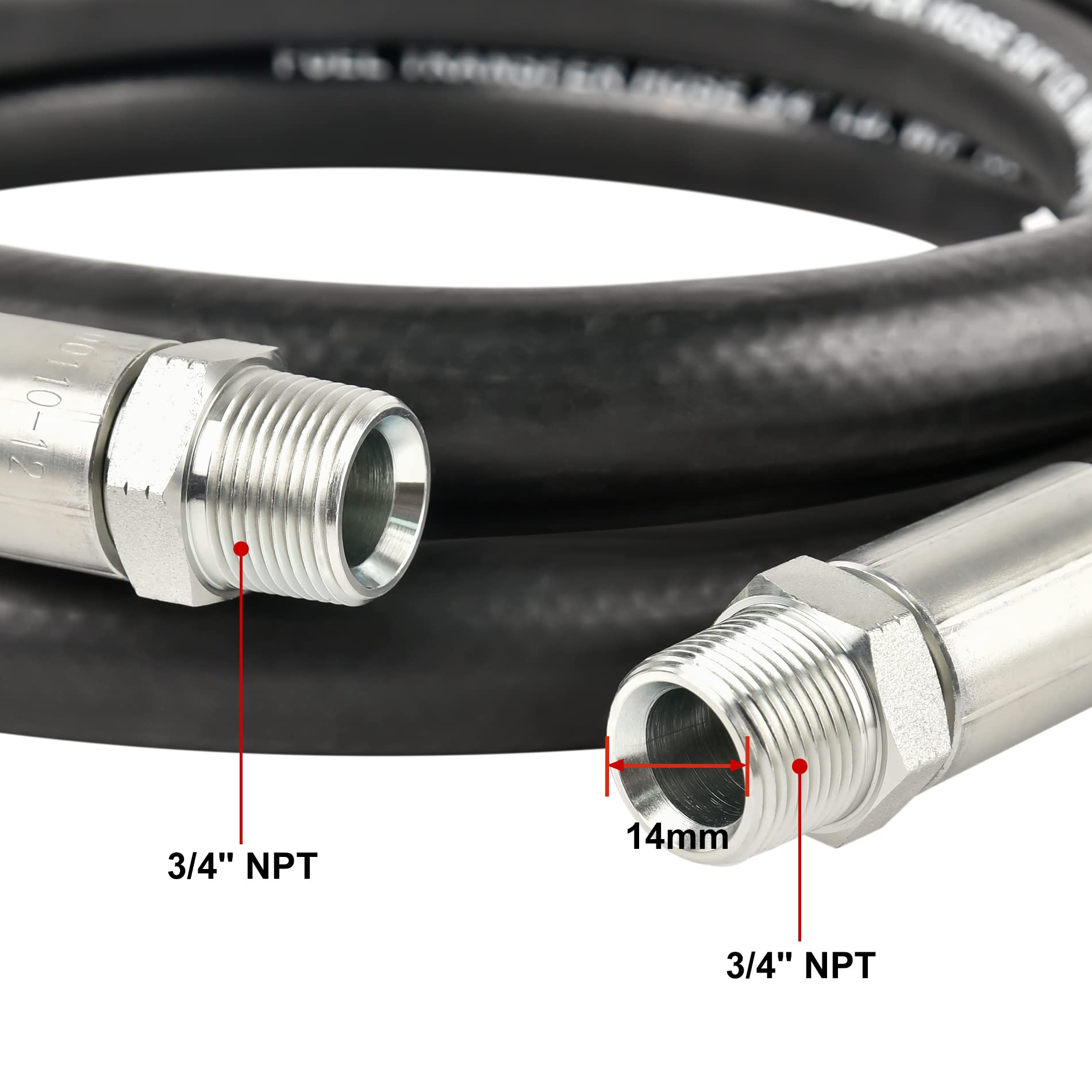 Evil Energy 3/4 '' Fuel Transfer Hose 12Ft,Farm Fuel Hose For Dispensing Diesel Gasoline Kerosene Biodiesel