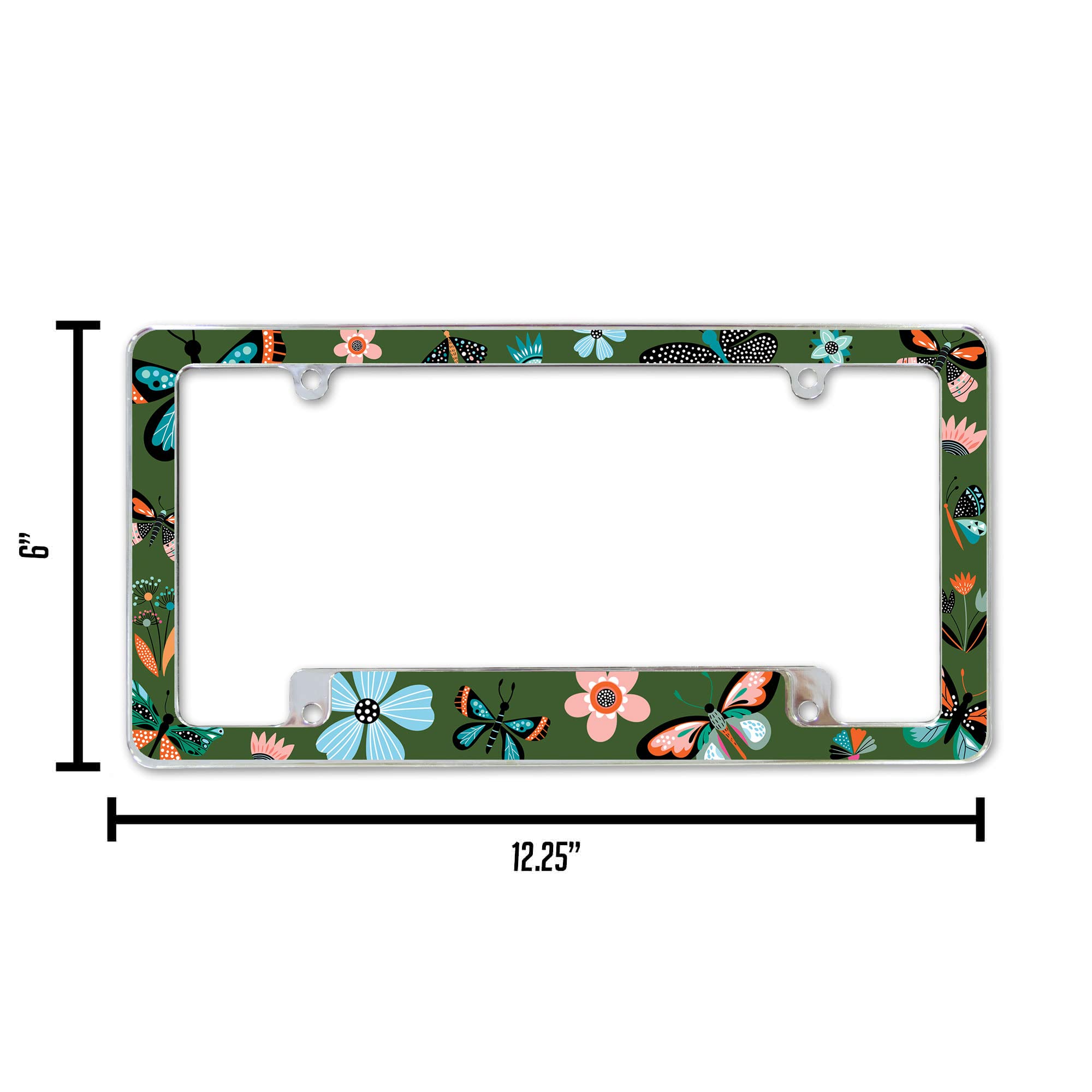 Rico Industries Rainbow Gay Pride Flag All Over Automotive License Plate Frame Traditional Rainbow Pride Flag Design LGBTQ+ Lice