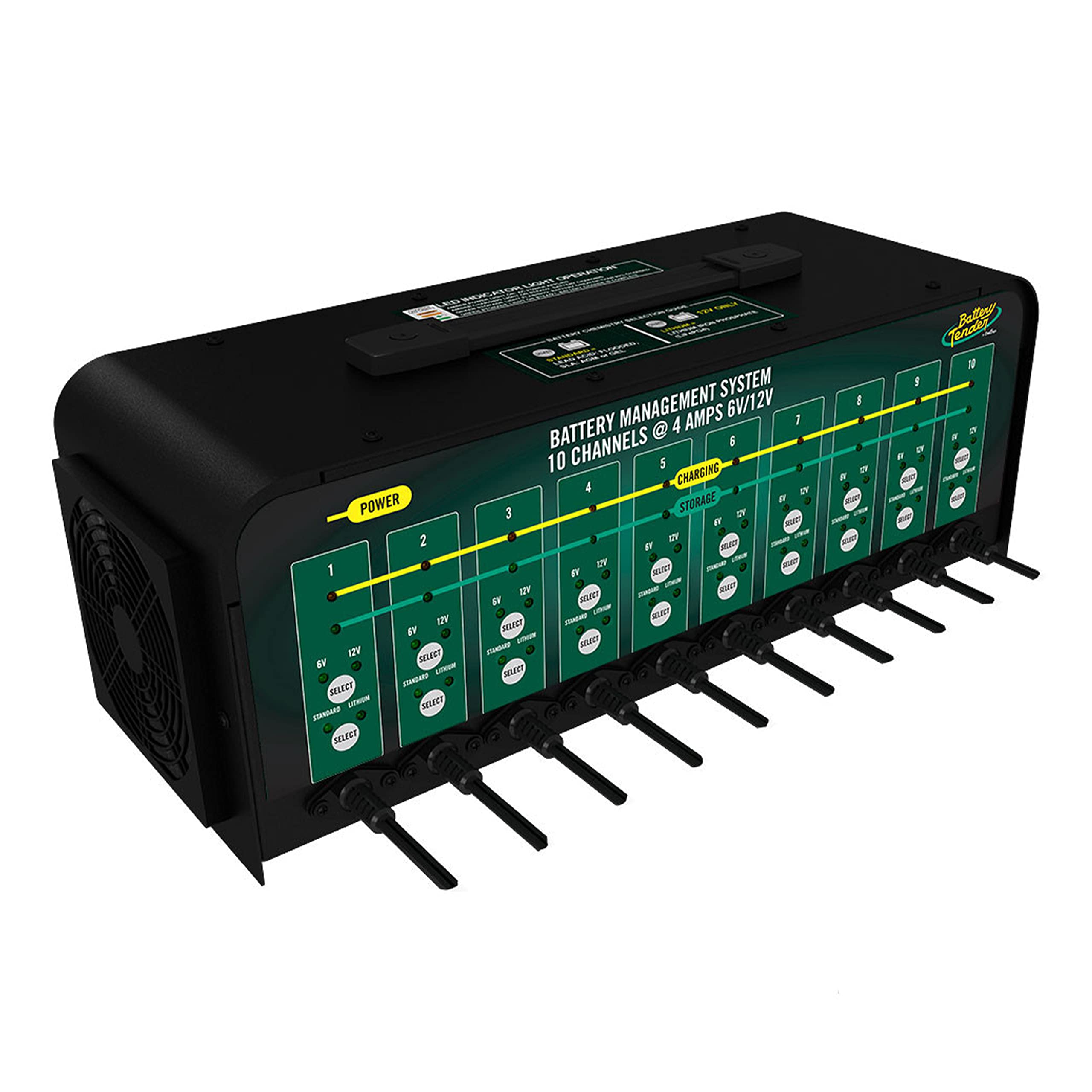Battery Tender 10 Bank Multibank Charger - 40 AMP (4 AMPs Per Bank) - Selectable 12V / 6V - Smart and Switchable 12V Multi Batte