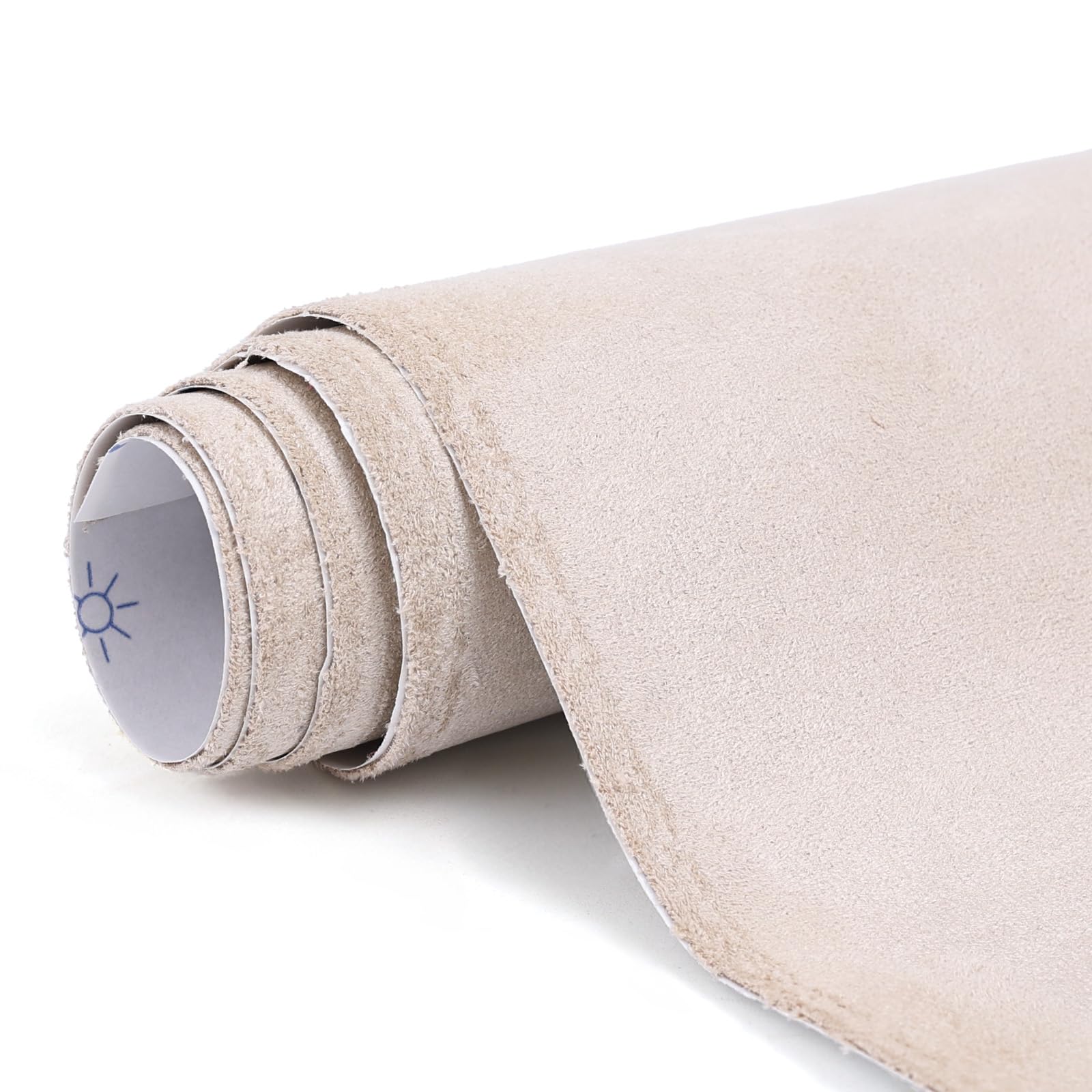 RadiantDecor Premium Beige Suede Fabric Wrap - 12x60 inch Suede Wrap for Car Interior - Self-Adhesive Microfiber and Synthetic L