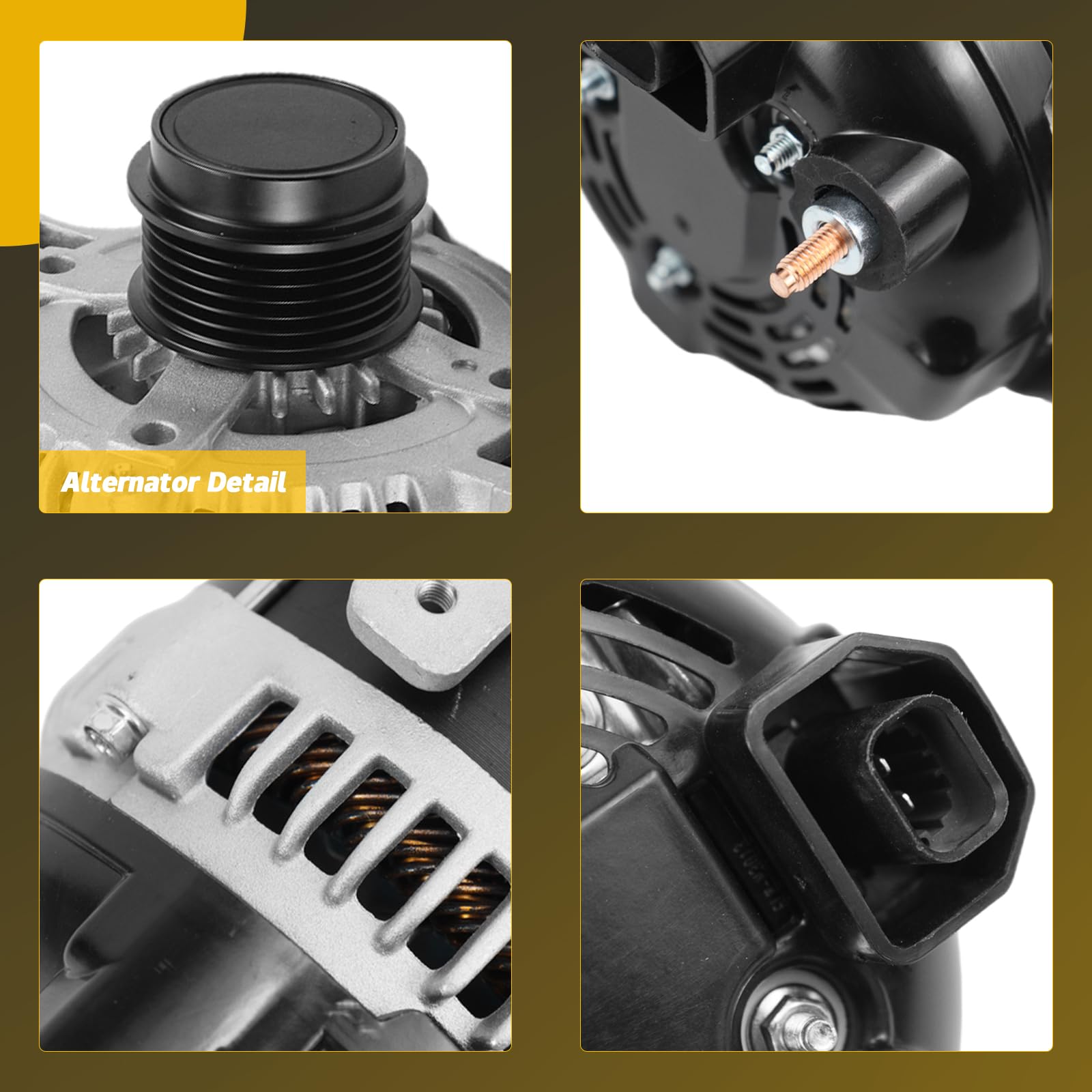 YINAVAGAD 22888109 Alternator for Chevrolet Camaro 3.6 3.6L 2012 2013 2014 2015, Replaces AND0641 AL8846X 104211-8130 104211-813