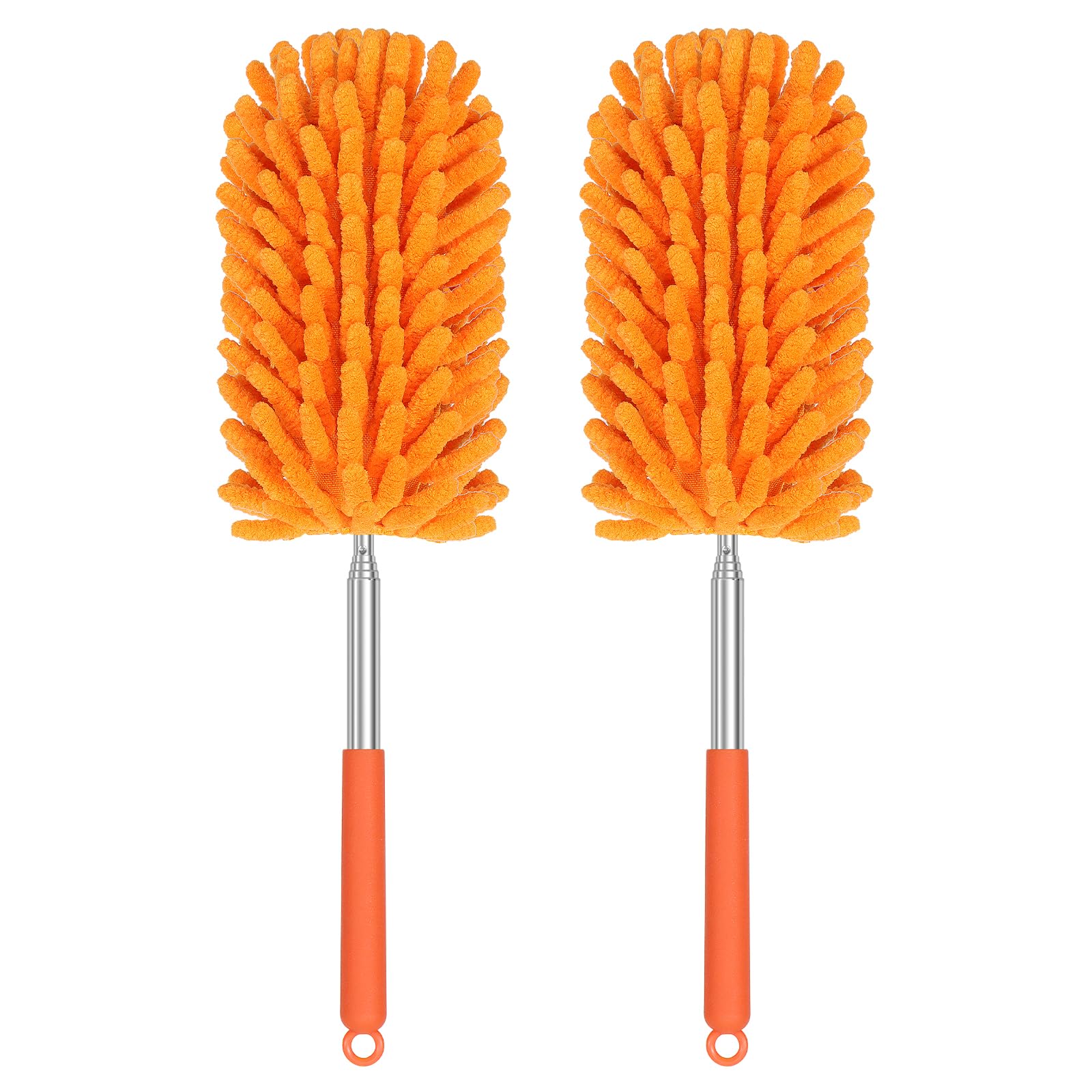 PHABULS Hand Duster for Cleaning, 360 Bendable Duster with Telescoping Extension Pole, Extendable Washable Mini Dusters for Home