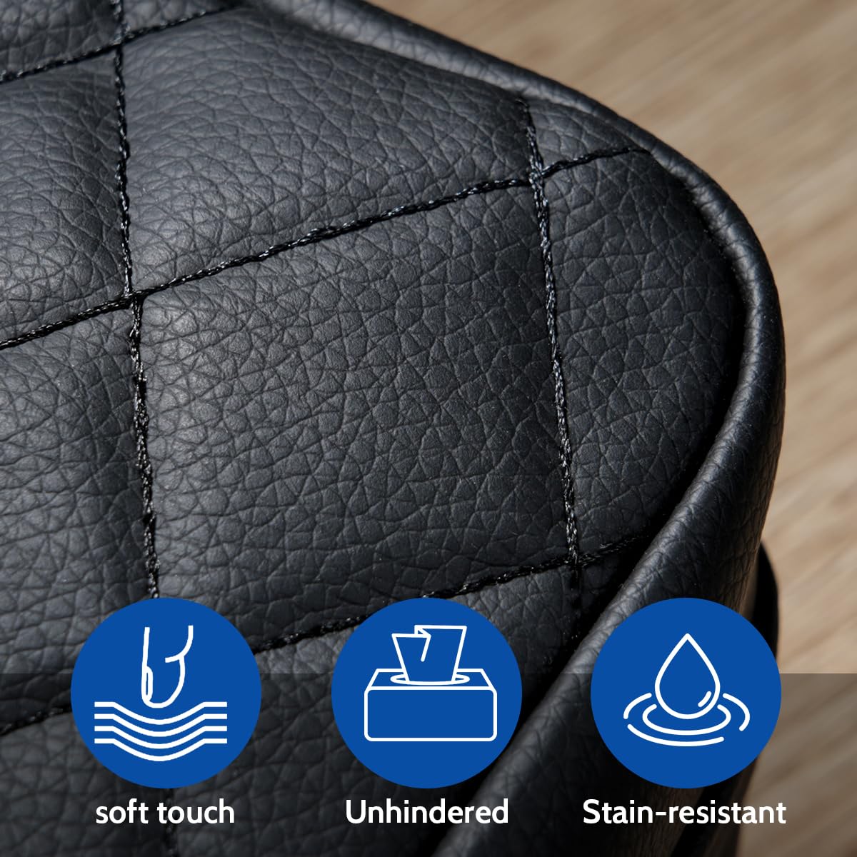 VETERBONE Car Tissue Holder, Standard Tissue Holder for Car Pu Leather Car Napkin Holder, Car Backseat Extra Large Tissue Organi