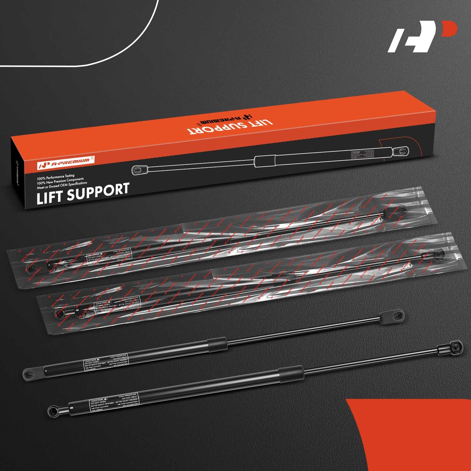 A-Premium Tailgate And Rear Window Lift Supports Shock Struts Gas Spring Compatible With Chevrolet And Gmc Models - Escalade/Tahoe/Yukon 2007-2014, Suburban 1500 2500 - Replace# 15827433 (4Pc Set)