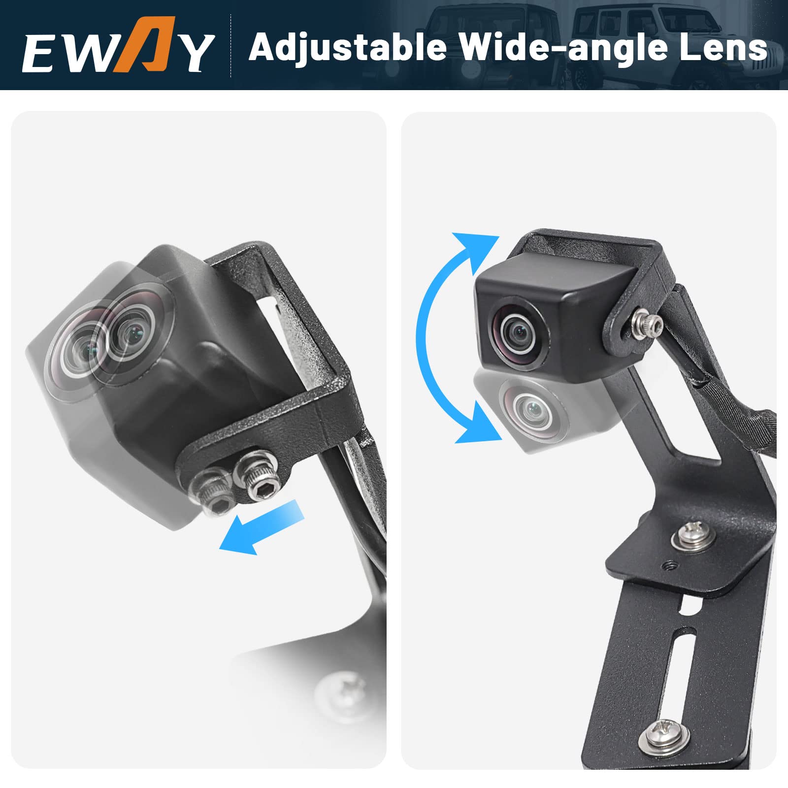 Eway Light 2.0 Spare Tire Reverse Backup Camera For Jeep Wrangler Jk Compass Commander Patriot Liberty 2007-2018, Upgrade Ajusta