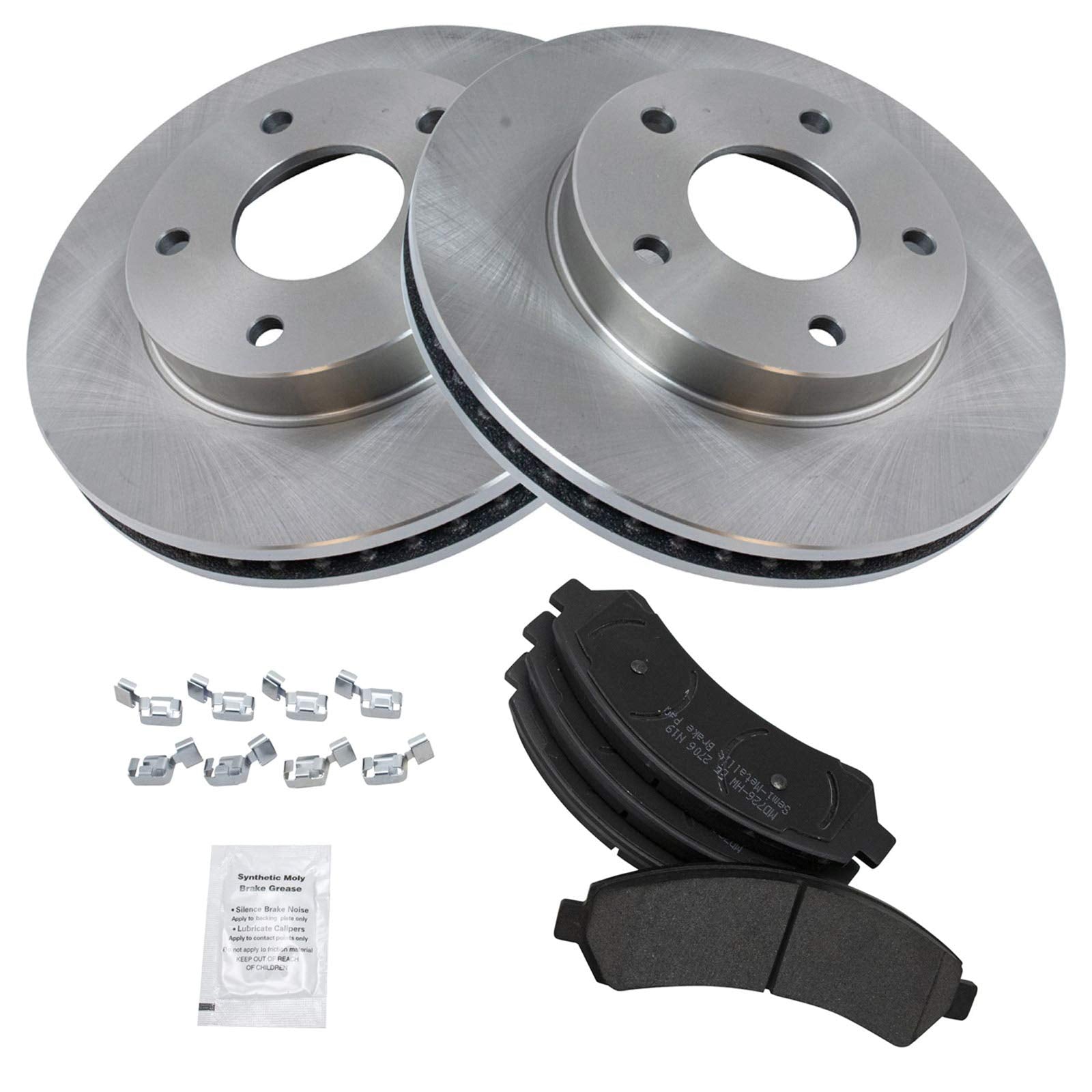 Trq Front Brake Pad & Rotor Kit Brake Pads Brake Rotor Semi-Metallic Compatible With 1997-2005 Chevrolet Blazer 1998-2004 S10 19
