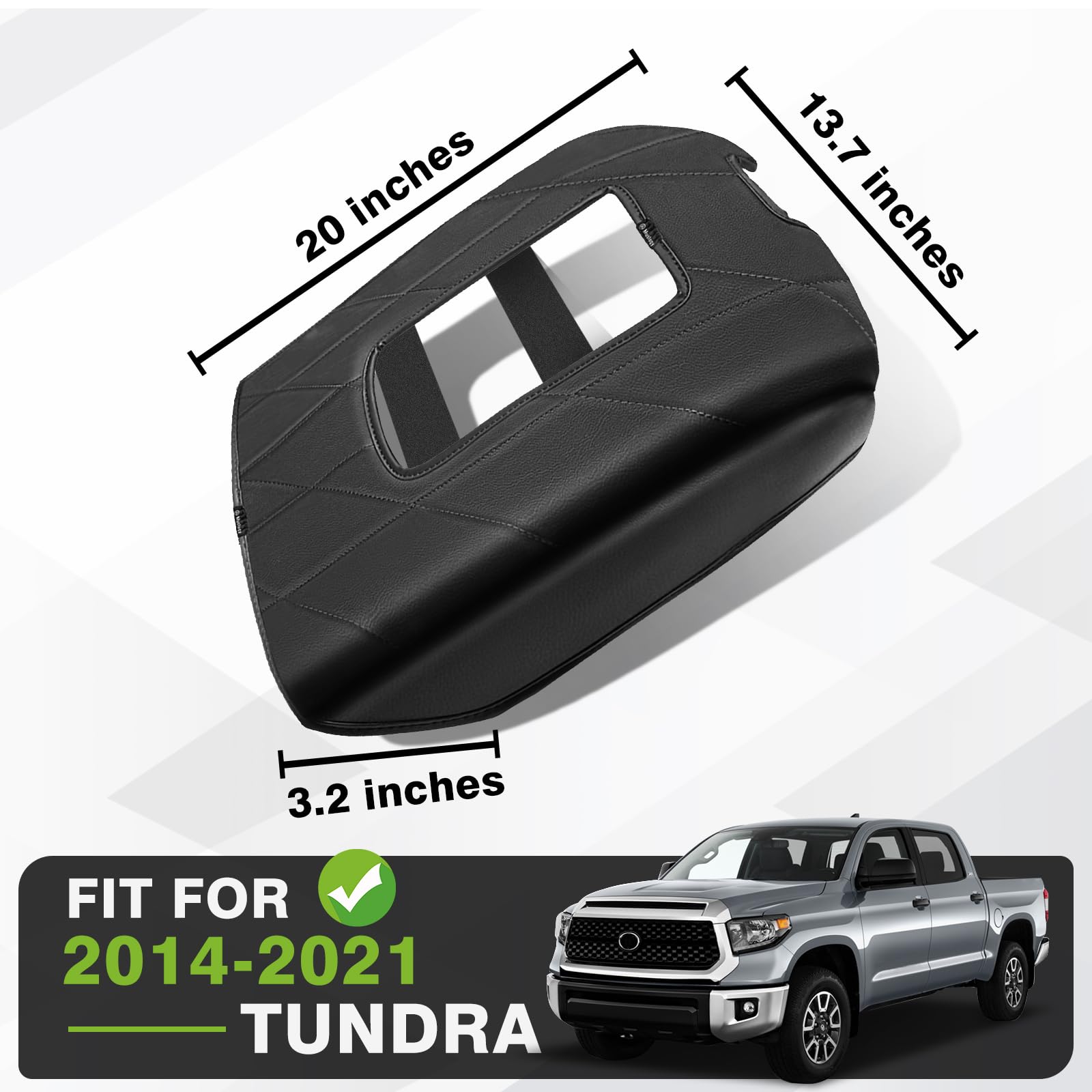 Muslogy Center Console Armrest Cover Compatible With Toyota Tundra 2014-2021 Comfort Armrest Pad Anti-Scratch Arm Rest Cushion V