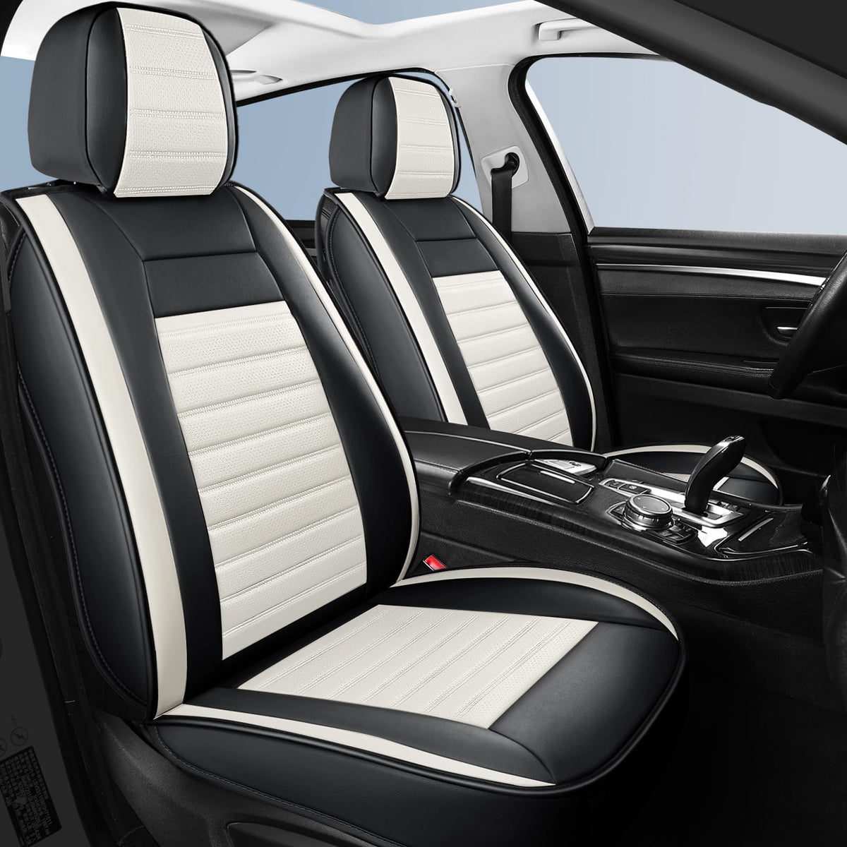 Hchengkikz Car Seat Covers Front Pair,Breathable Nappa Leather Seat Covers For Cars,Universal Auto Interiors Car Seat Cushions F