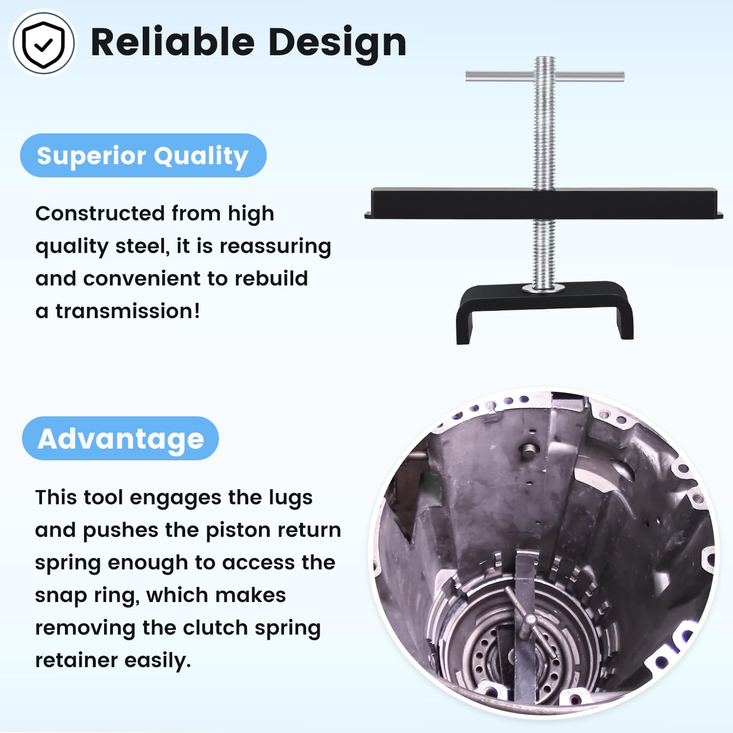 T-0151 Rear Clutch Spring Compressor Transmission Tool For Gm 250, 250C, 350, 350C, 4T80-E, 700R4, 4L60, 4L60E, 4L65E, 4L70, 4L7