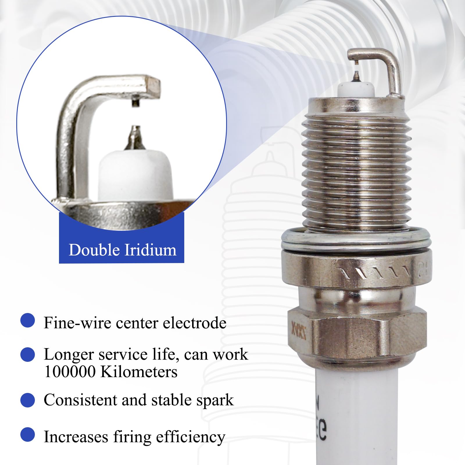 Double Iridium Spark Plug Compatible with AUDI A3 A4 A5 A6 Q3 Q5 R8 RS5 TT VOLKSWAGEN CC Jetta Golf Passat Tiguan Chevy Cruze So