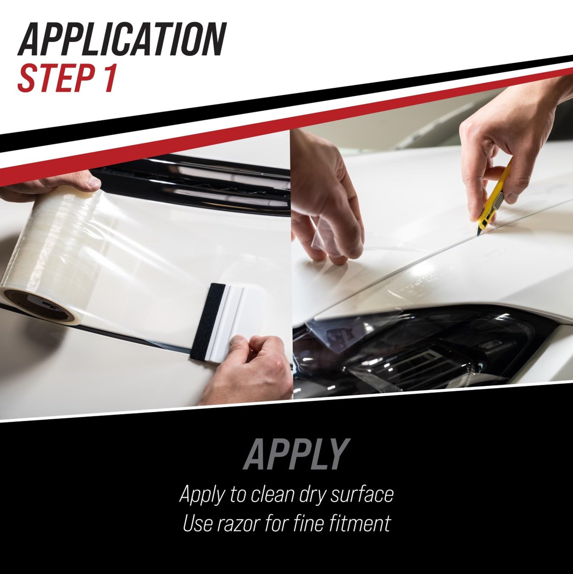 Track Armour] 12'' X 300' - Temporary Paint Protection Film For Car, Truck Or Motorcycle. Clear Adhesive Film To Protect Paint,