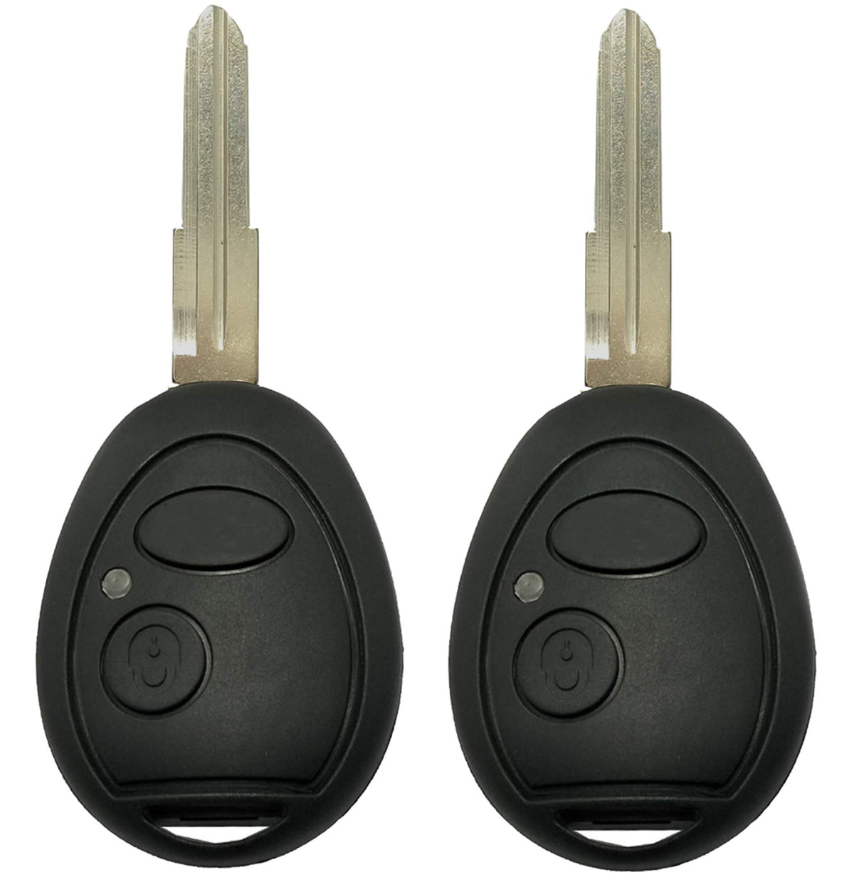 2 Pack Replacement Key Fob Shell Case Fit For Land Rover Discovery 1999-2004 Keyless Entry Remote Casing Key Cover Housing With Uncut Blade Blank (Black)