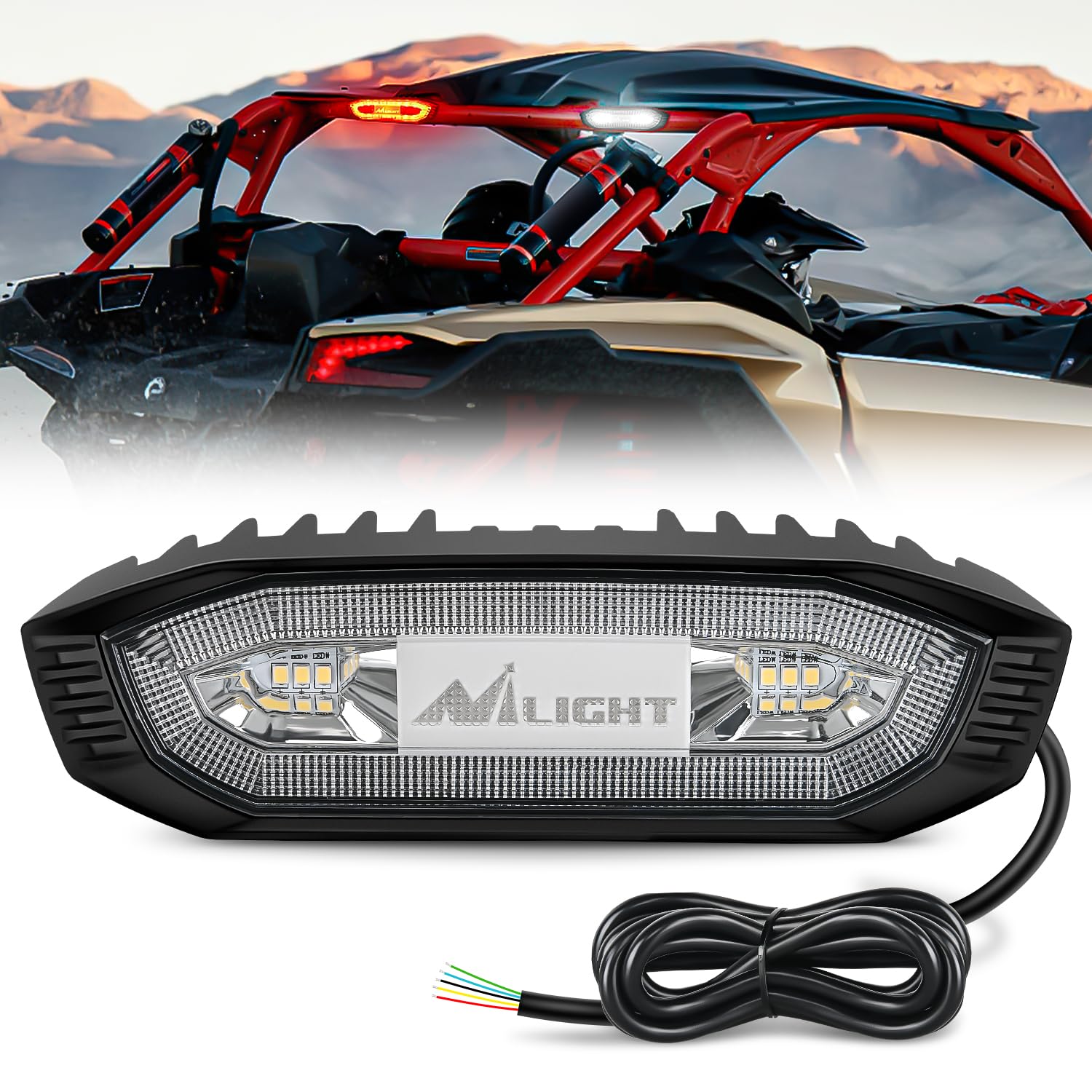 Nilight Utv Led Chase Brake Light Universal 1.75   -2.0    Roll Bar Mount Running Strobe Reverse Cargo Lights For Atv Can-Am Pol