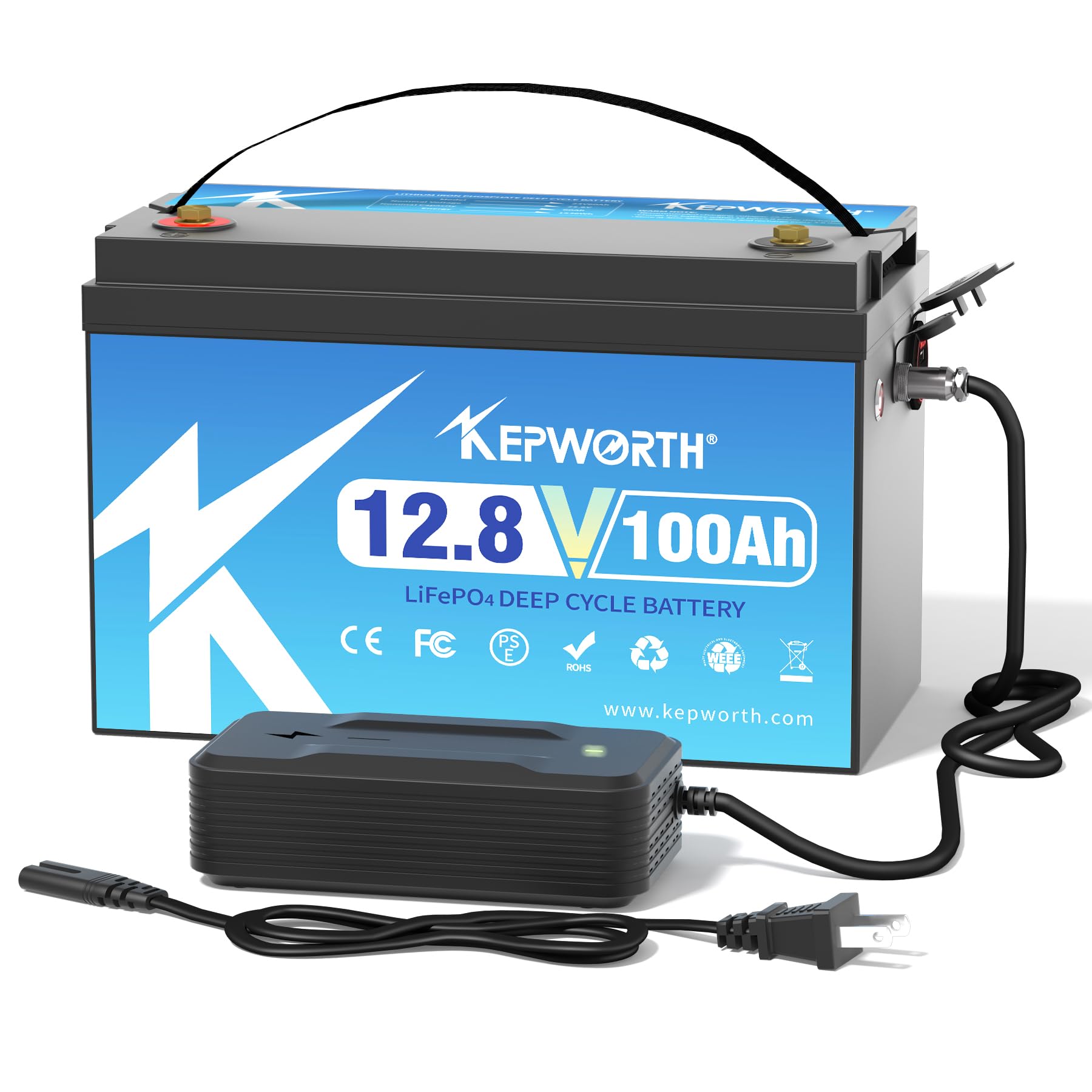 Kepworth 12.8V 100Ah Lifepo4 Battery Group 31, Rechargeable Lithium Batteries With 100A Bms, Up To 4000+ Deep Cycles, Grade A Li