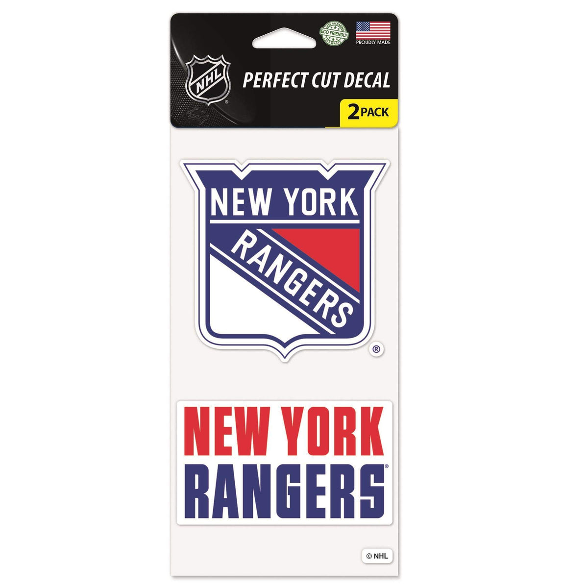 Wincraft NHL New York Rangers Perfect Cut Decal (Set of 2), 4' x 4'