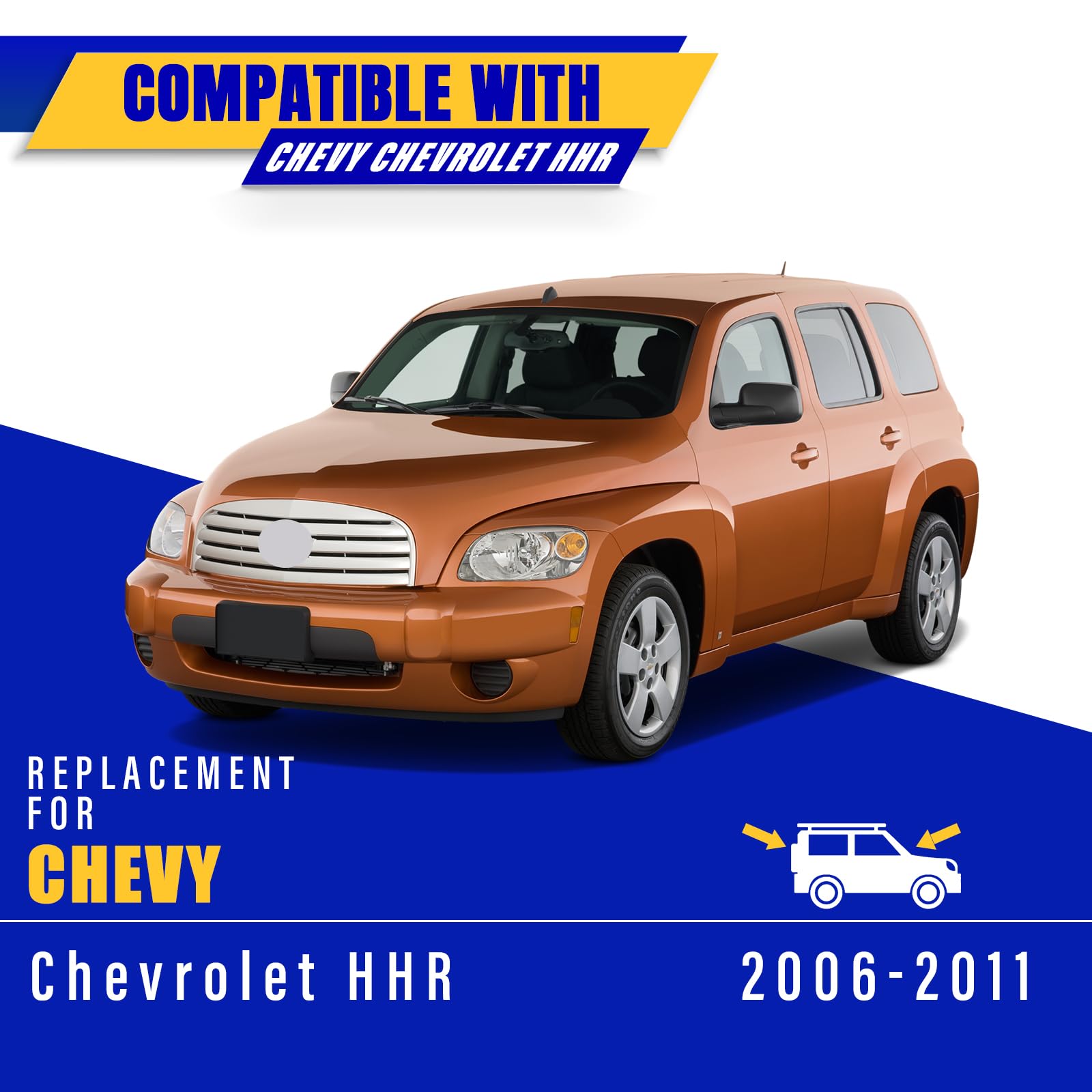 3 Wipers Replacement For 2006-2011 Chevy Chevrolet Hhr, Windshield Wiper Blades Original Equipment Replacement - 18/18/11 (Set Of 3) U/J Hook