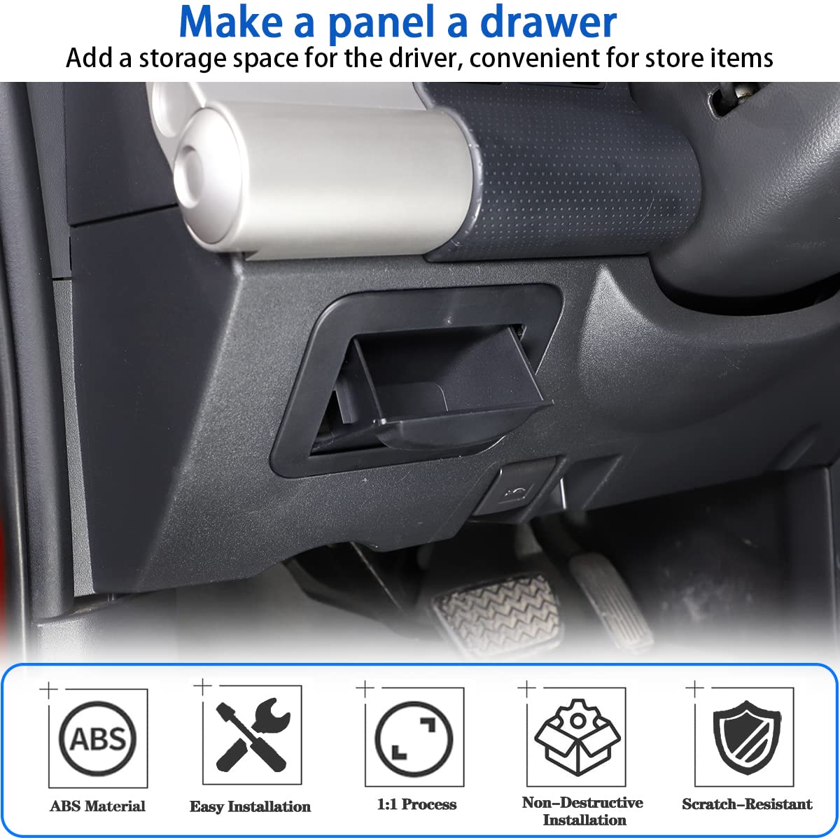 Fgtagtal Center Console Fuse Storage Box for Toyota FJ Cruiser 2007-2021, ABS Material, Multifunctional Coin Container, 1 PCS