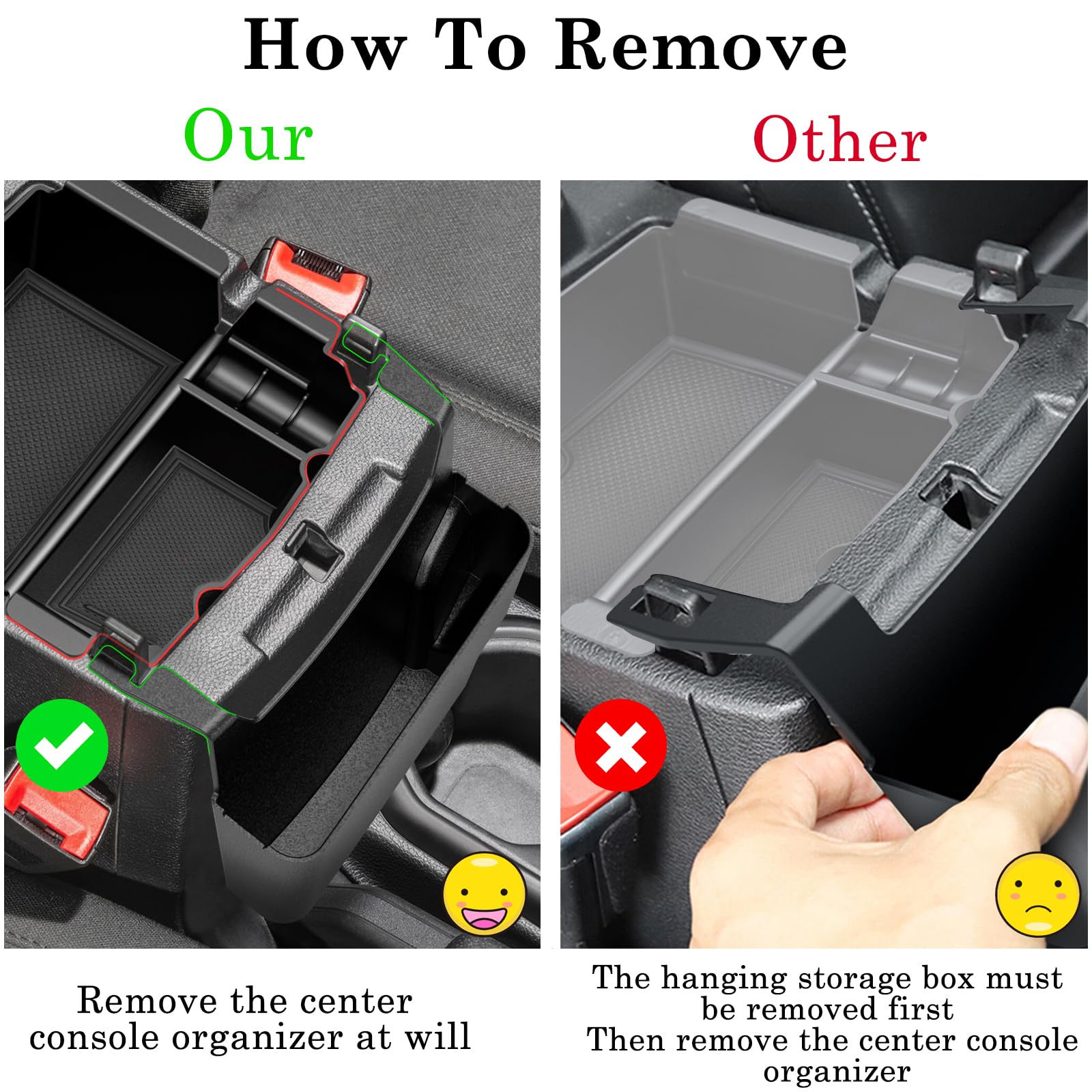 Eamplest Center Console Organizer for Jeep Wrangler JL/JLU 2018-2023 2024 and Gladiator JT 2020-2023 Accessories Gear Shift Side