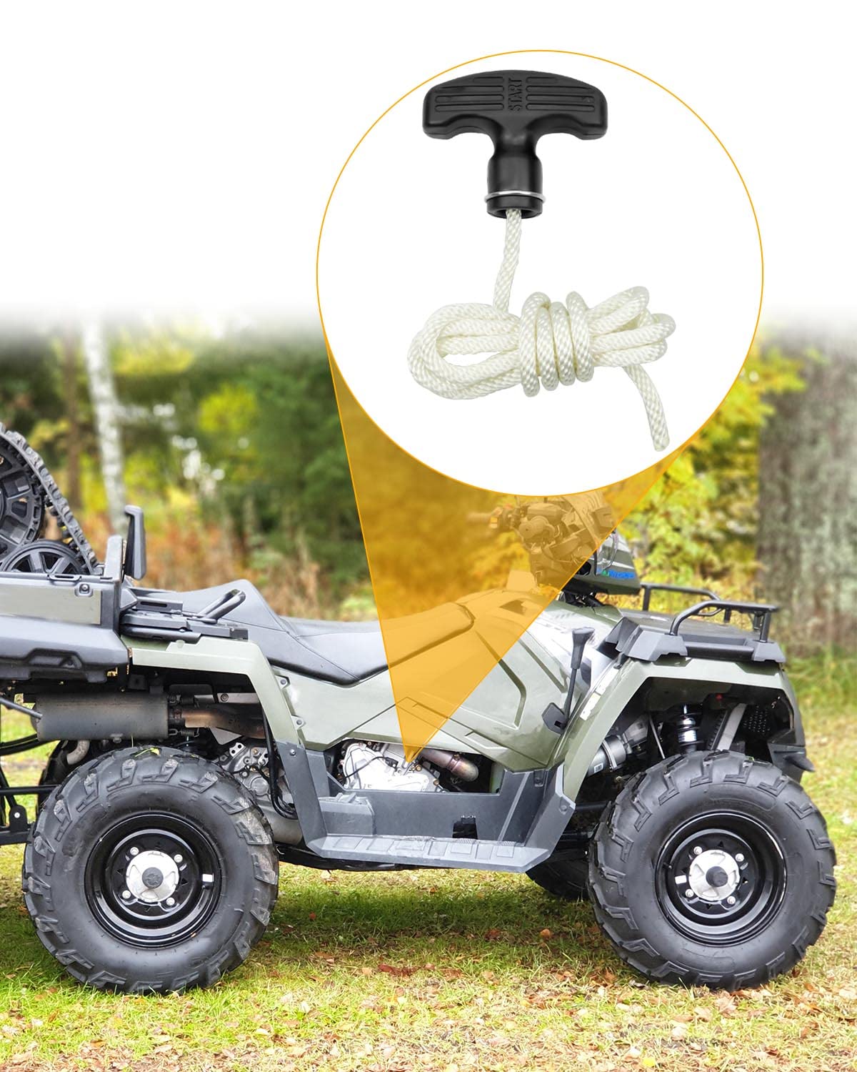 Recoil Starter Pull Start Rope Handle Cord Fit for Polaris Big Boss 250 300 350L 400L 500 Hawkeye 300 Scrambler Sportsman Trail