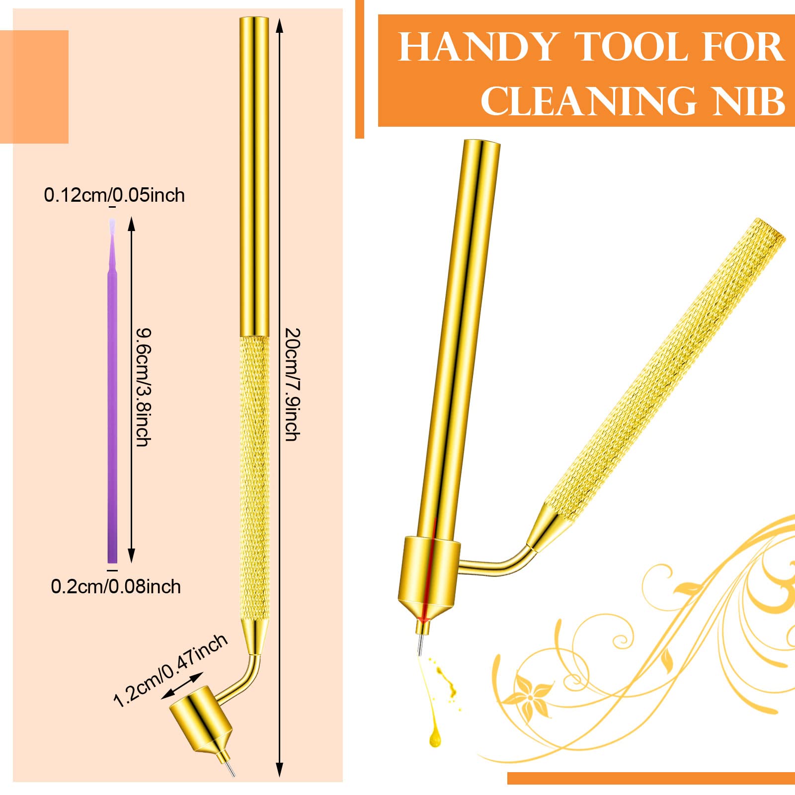 Tondiamo 100 Pack 0.5mm Gold Touch Up Paint Brushes for Auto Repair & Detailing