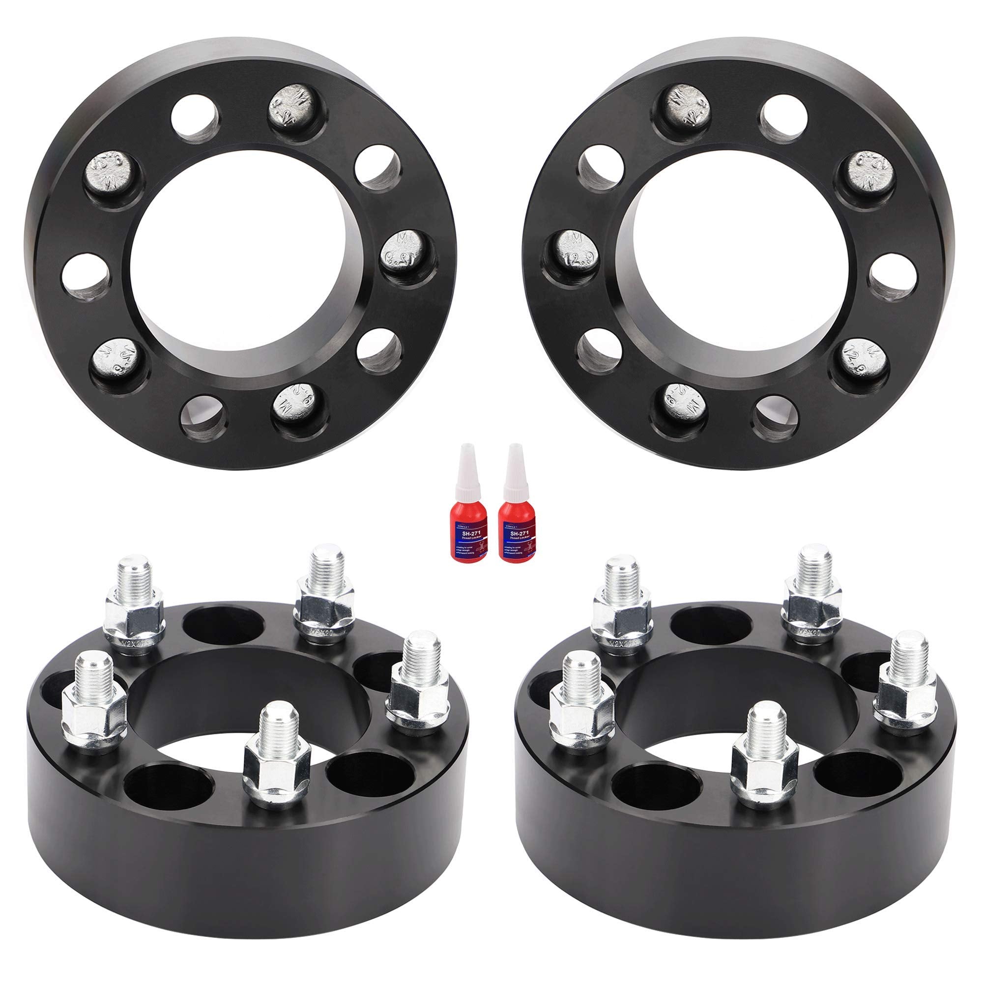 Flycle 5X4.5 To 5X4.5 Wheel Spacers For Tj Yj Xj Kj Kk Zj, 2 Inch 5X114.3Mm Wheel Spacer For Ranger Explorer Mustang Edge With 1/2-20 Studs