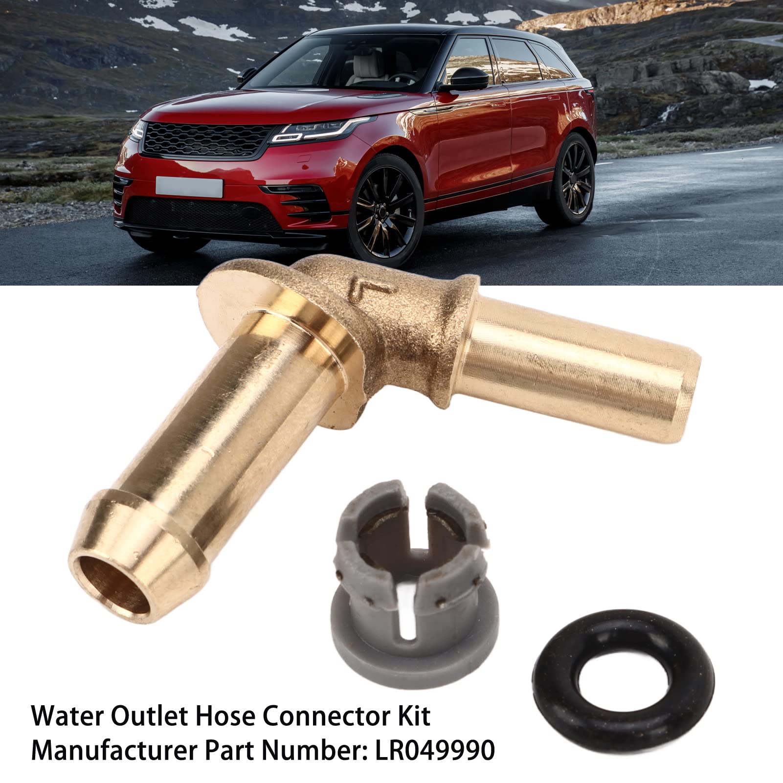 Water Outlet Hose Connector Kit, Car Thermostat Water Outlet Tube Connector Compatible With Sport Discovery 4 Oe: Lr049990