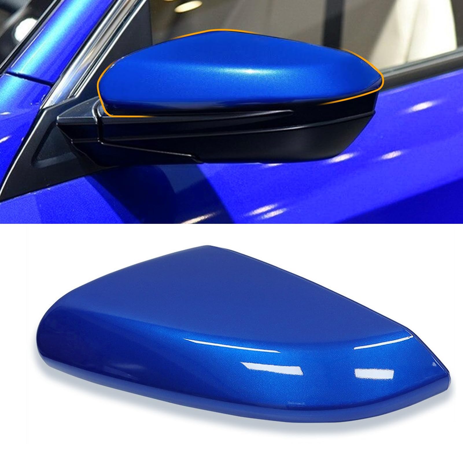 Moonlinks Compatible With 2016-2021 Honda Civic Driver Side Mirror Cover Replacement,Aegean Blue Metallic For 10Th Gen Civic,201