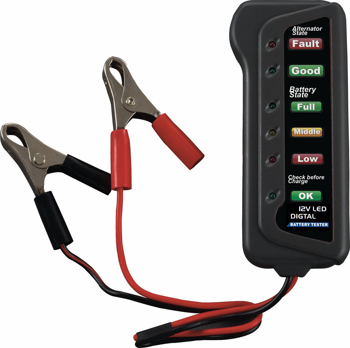 Cartman 12V Car Battery Alternator Tester, Test Battery Condition & Alternator Charging, Led Indication