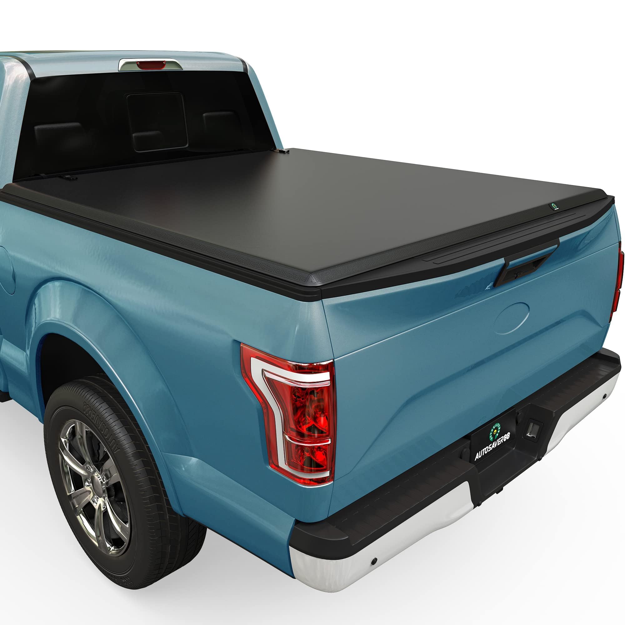 Autosaver88 Soft Quad-Fold Truck Bed Tonneau Cover Compatible With 2015-2025 Ford F-150 F150 (Excl. Raptor Series) 6.5Ft Bed