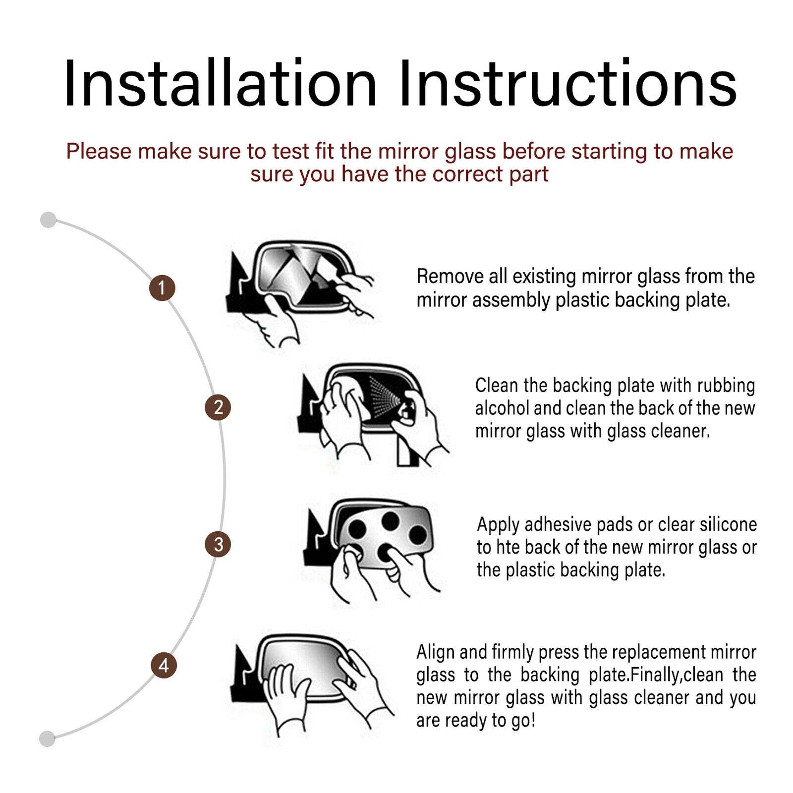 Adanz Side Mirror Glass fit for Cadillac Escalade Chevrolet Chevy Blazer Tahoe GMC Jimmy Yukon C1500 2500 3500 K1500 2500 3500 P