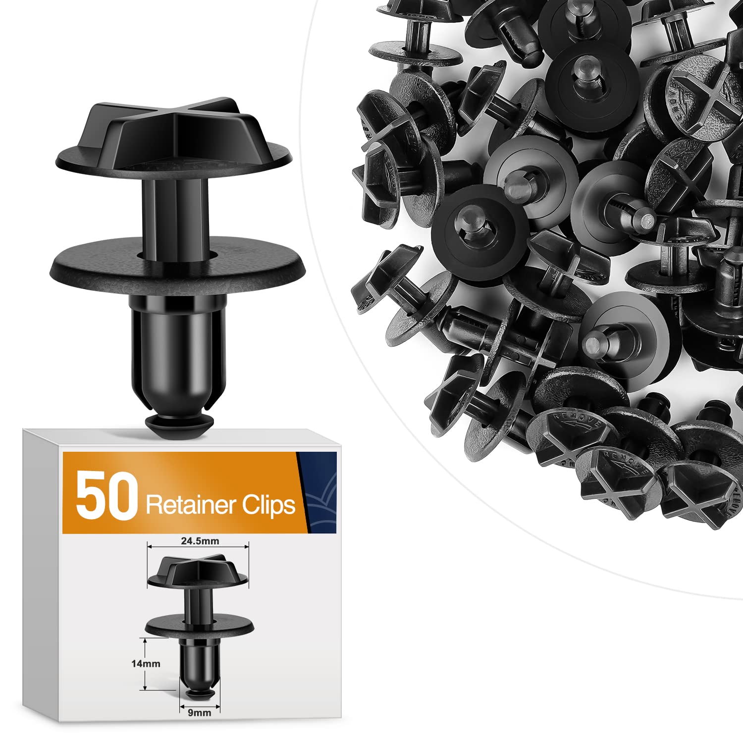 Gooacc 50Pcs Lower Radiator Shield Push-Type Retainer Fender Liner Rivet Radiator Sight Shield Clip Compatible With Ford W705957