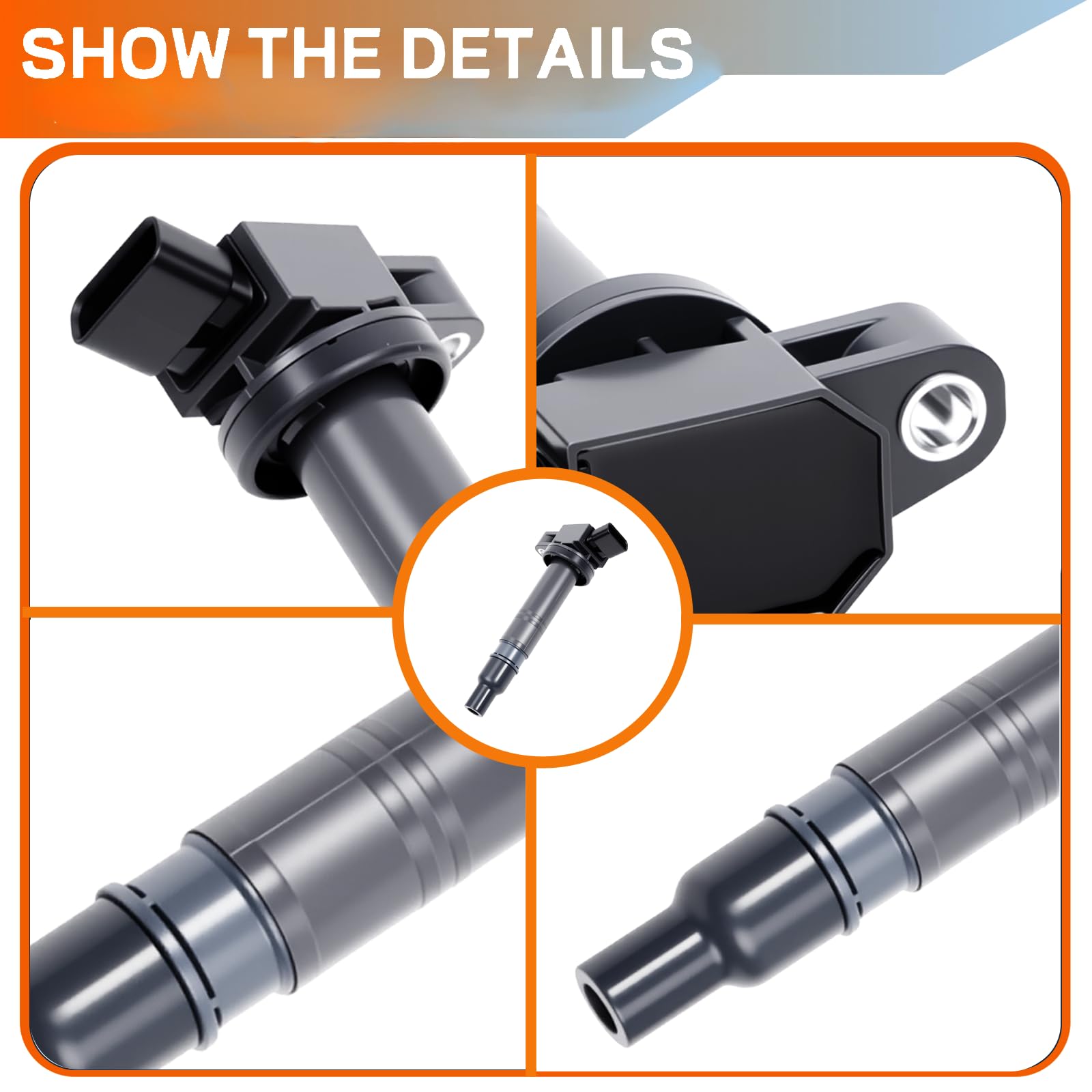 Set of 6 UF495 Ignition Coils and Spark Plugs Set Compatible with Toyota 2005-2015 Tacoma, 2005-2011 Tundra, 2003-2010 4Runner,