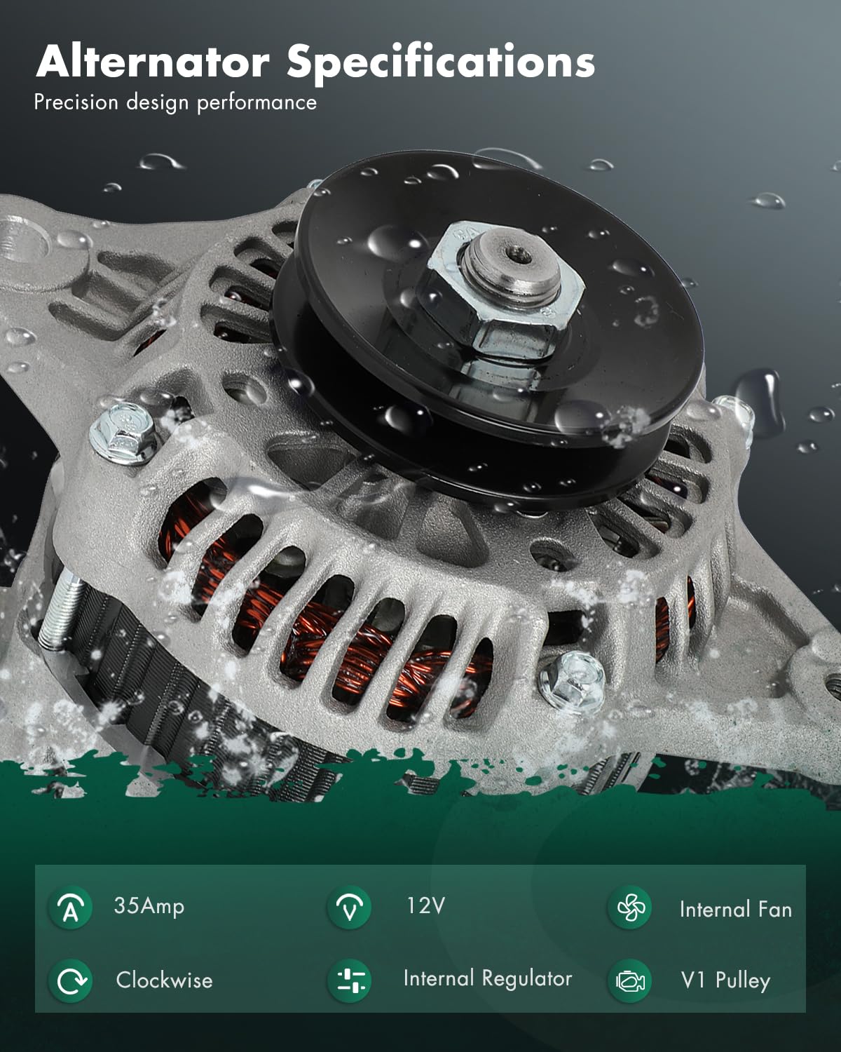 SCITOO Alternator Fit for Nissan for KCH01 1993-2007 All H20 for Nissan Gas,for Nissan for KCH02 1994-2007 All H25 Gas Engine 12