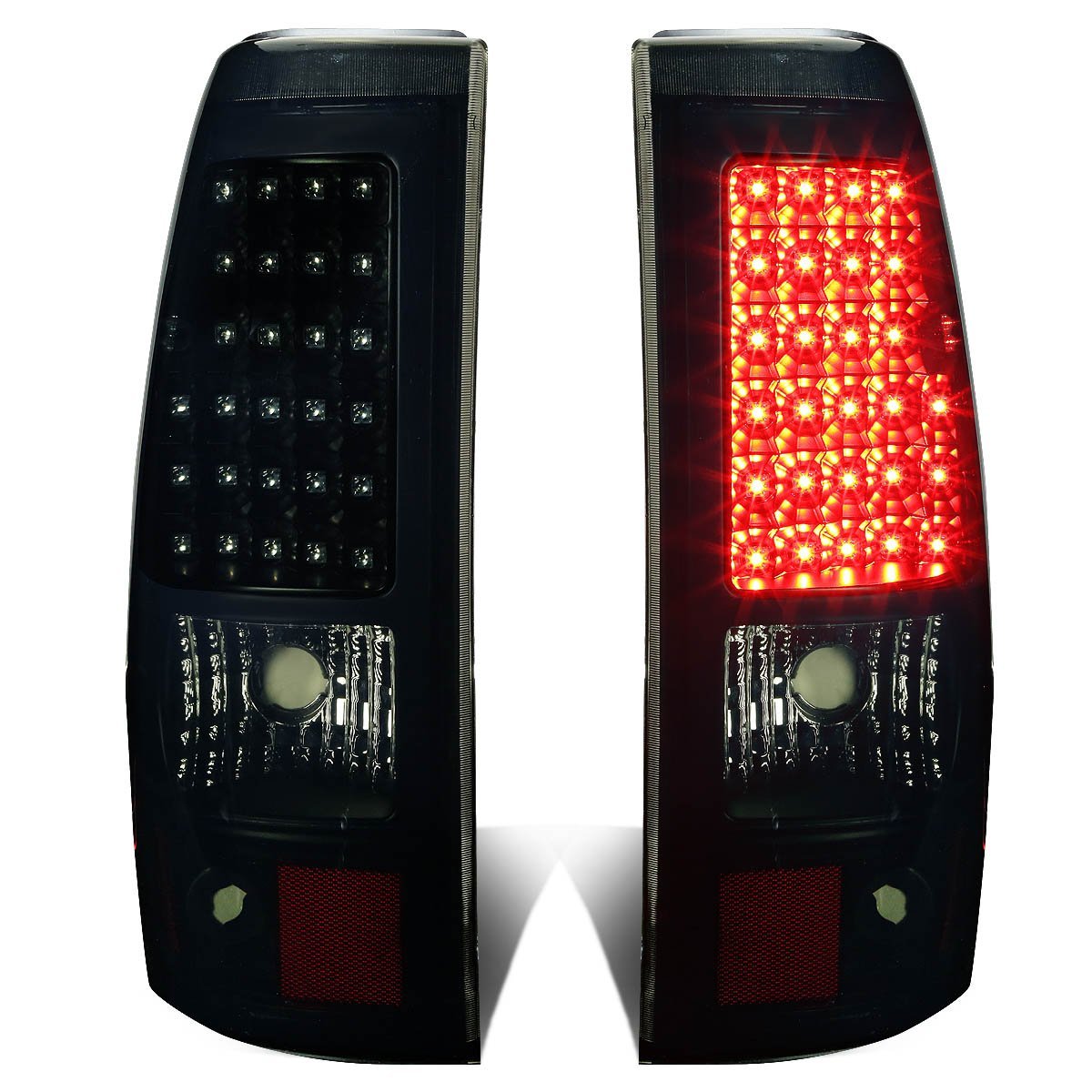 Dna Motoring Tl-Csil03-Led-Bk-Sm Led Tail Light Assembly Driver & Passenger Side [Compatible With 03-06 Silverado / 07 Sierra]