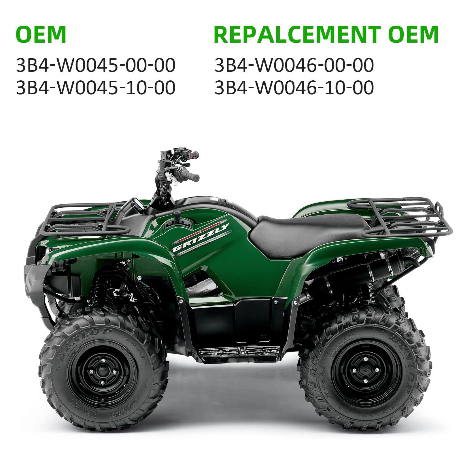 Front & Rear Brake Pads Sintered for Yamaha Grizzly 550 Grizzly 700 YFM550 YFM700, OEM# 3B4-W0045-00-00 3B4-W0045-10-00