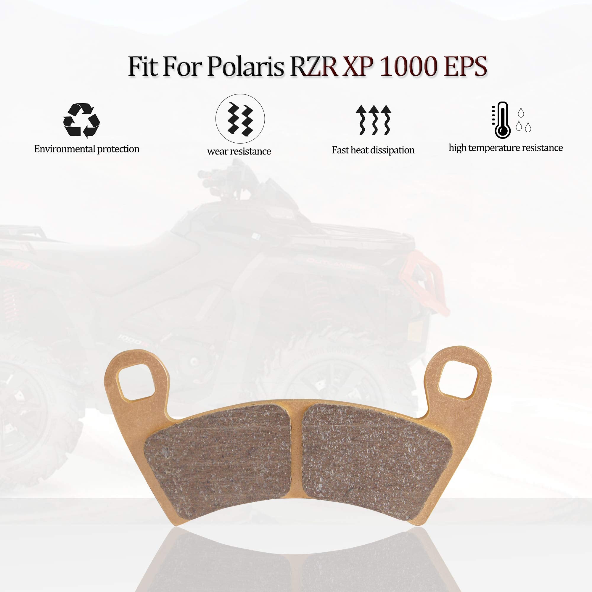 Ransoto Rzr 1000 Brake Pads Compatible With Rzr Xp 1000 Eps, Rzr Xp 4 1000 2014 2015 2016 2017 2018 2019 2020 2021 2022, Including 4 Sets Sintered Metal Front And Rear Brake Pad