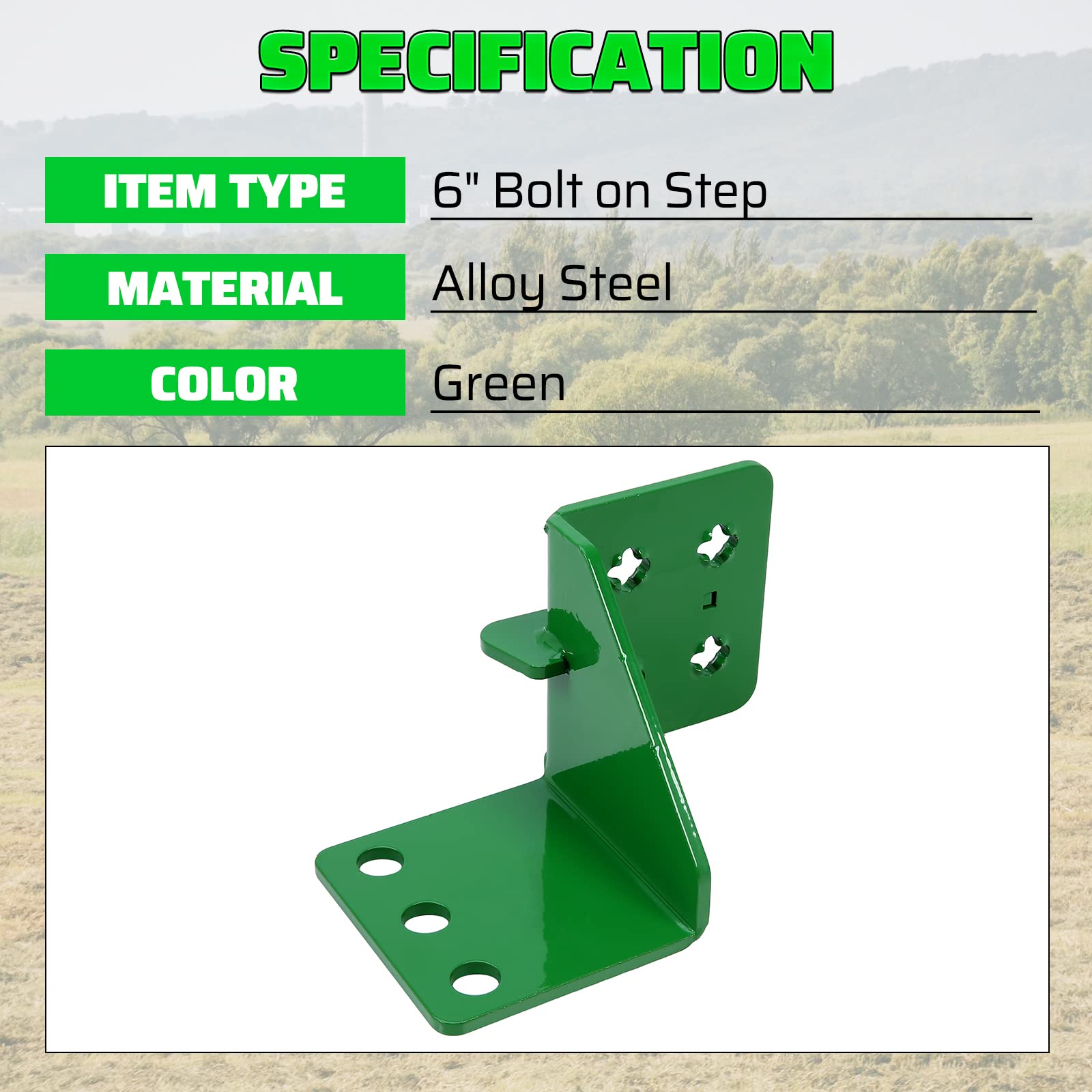 Ecotric Bolt On 6'' Tractor Driver Step Compatible With John Deere 120 1023E 1025R 1026R