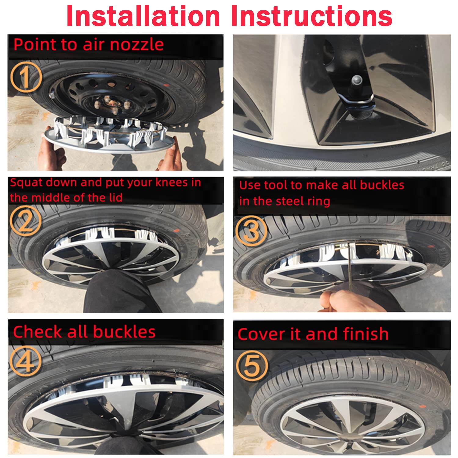 Hubcap Wheel Cover Replacement R16 Hub Caps Universal Wheel Rim Cover Abs Material Exterior Accessories For Car Truck Suv -Set O