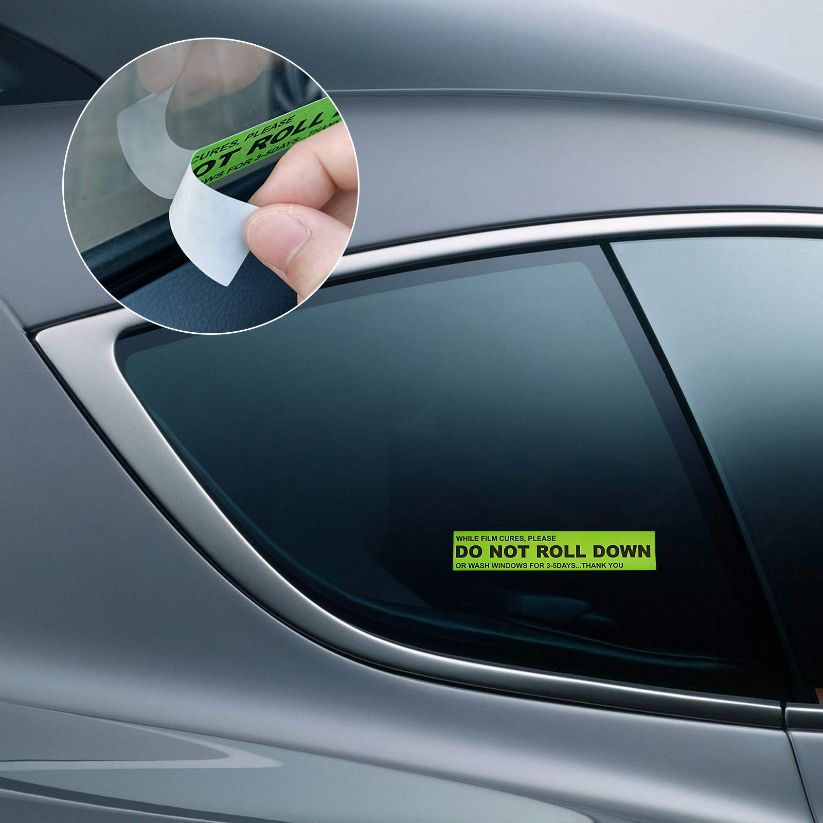 Foshio 100Pcs/Roll Do Not Roll Down Automotive Self-Adhesive Stickers Warning Label For Auto Vinyl Wraps Tool