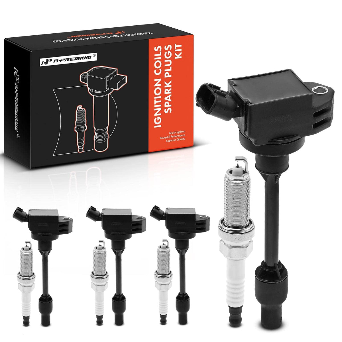 A-Premium Set Of 4 Ignition Coil Pack And Iridium Spark Plugs Compatible With Toyota Camry 2018-2020 2.5L, Rav4 2019-2020 2.5L,
