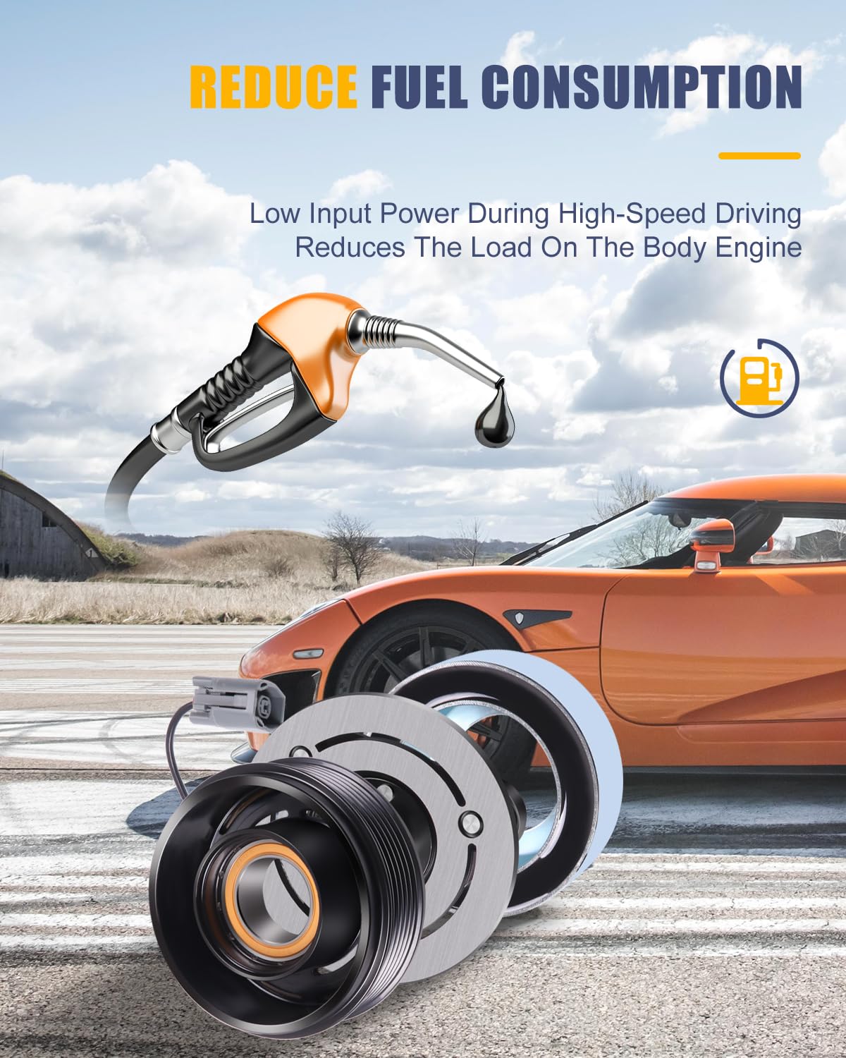 OCPTY Air Conditioning Compressor Clutch CO 24005C for Mazda 3 for Mazda 5 Model for Mazda CX-7 2.3L 2006-2009