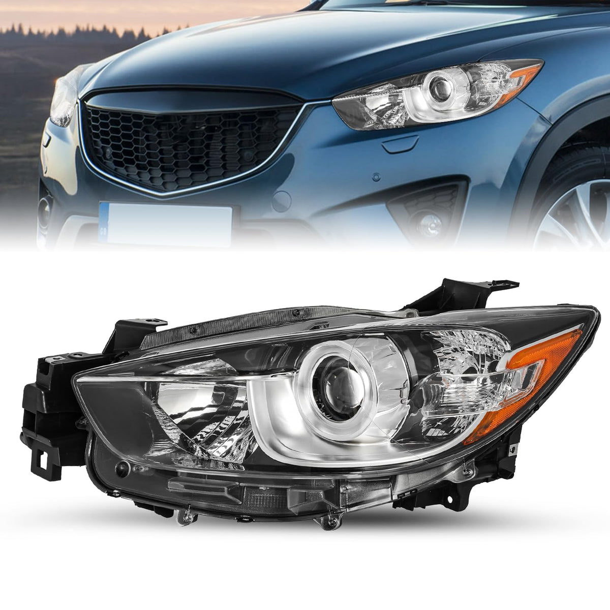 Sockir Headlight Assembly Fit For 2013-2016 Mazda Cx-5 Factory Halogen Projector WBCARB0BZPJPDR2