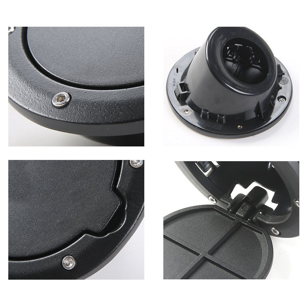 JeCar Aluminum Gas Cap Fuel Filler Door Cover for Jeep Wrangler 2007-2018 JK & Unlimited Accessories (Black)