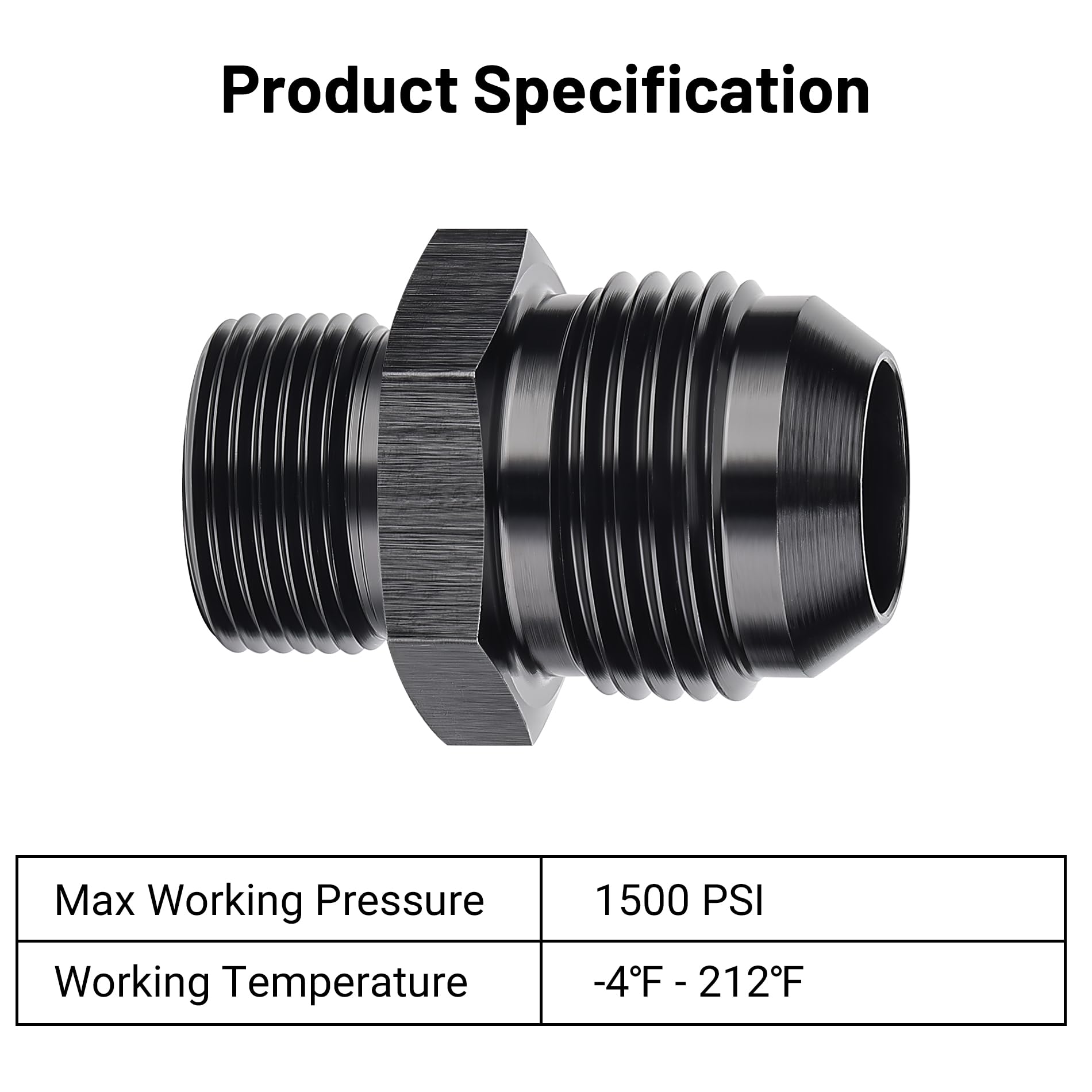Evil Energy 12An Male Flare To M22 X 1.5Mm Male Metric Fitting Adapter Aluminium Alloy 2Pcs